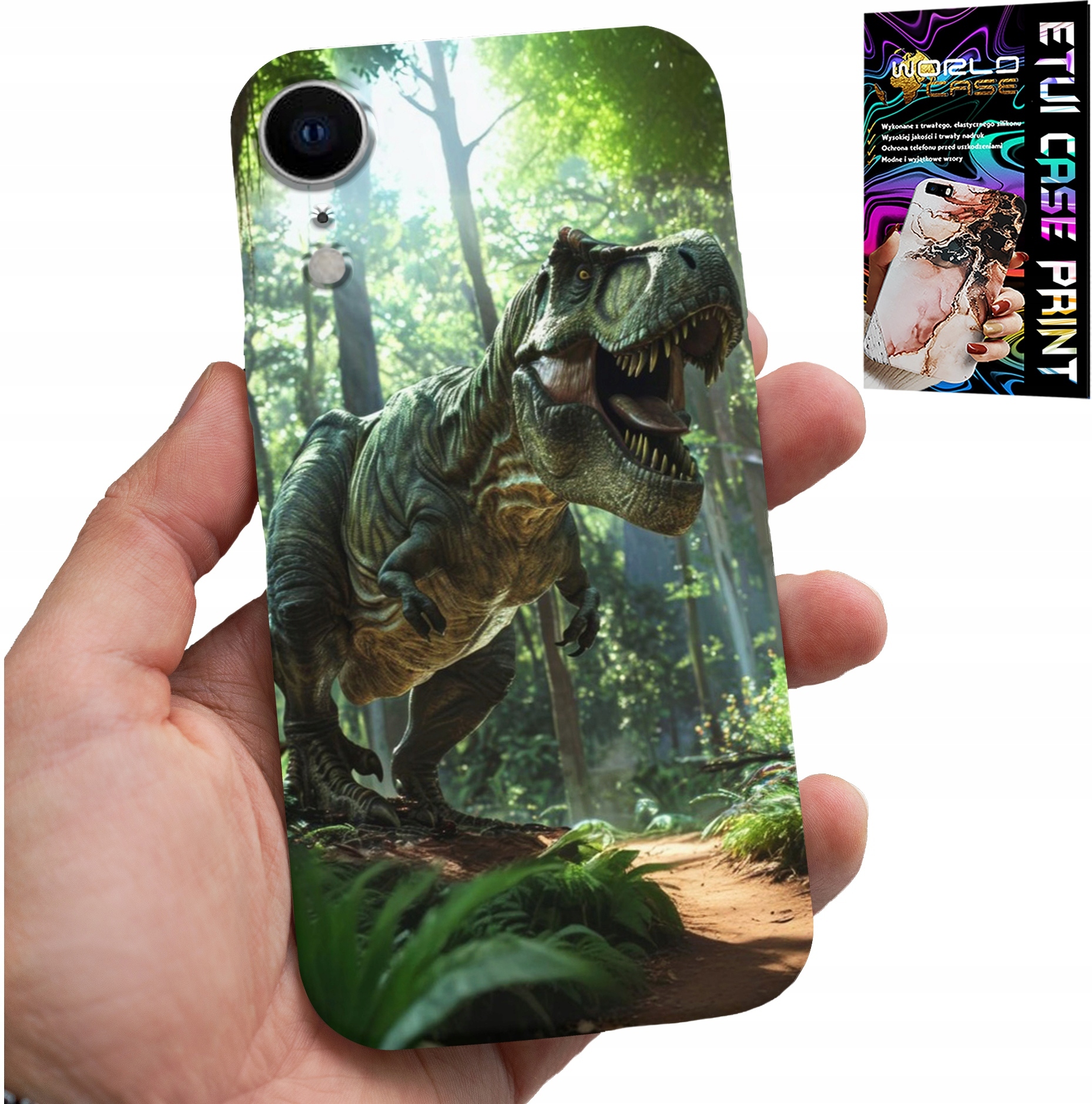 ETUI DO IPHONE XR - DINO DINOZAUR TYRANOZAUR CASE + SZKŁO