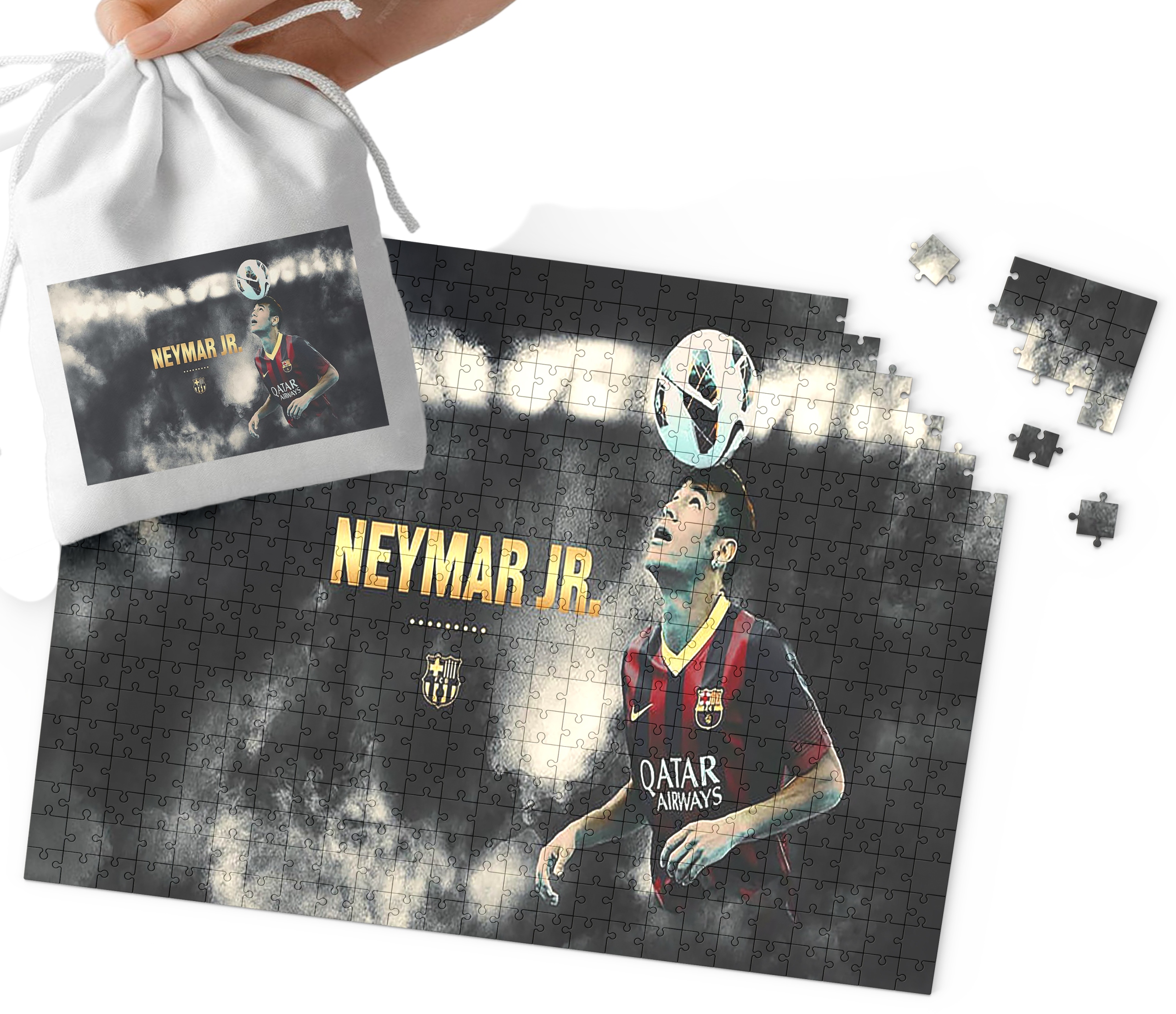 PUZZLE - NEYMAR JR WZORY DLA MAŁEGO PIŁKARZA 70el + WORECZEK