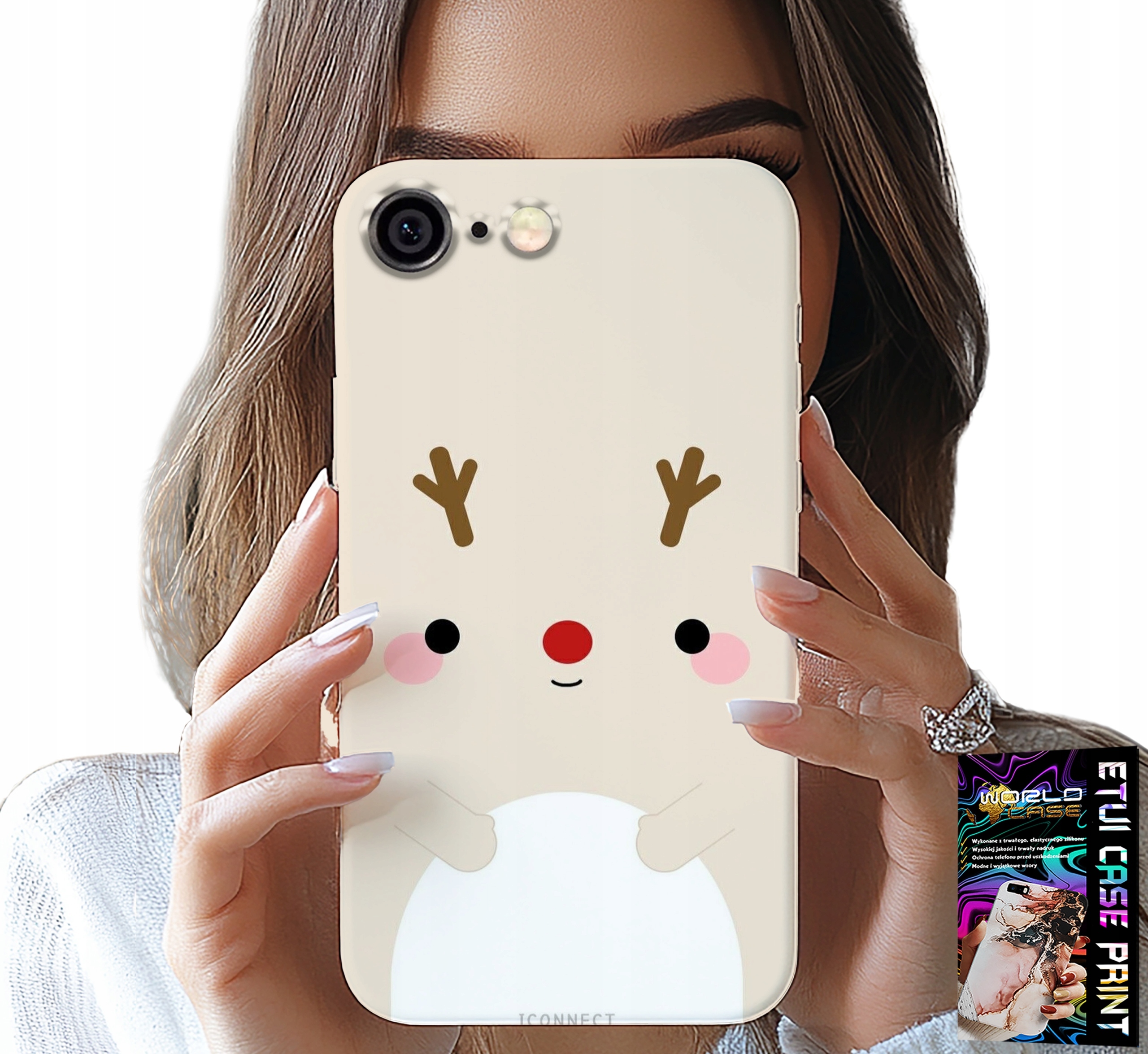 ETUI DO IPHONE ( 6 PLUS ) - RENIFEREK, RENIFER, ŚWIĄTECZNE WZORY