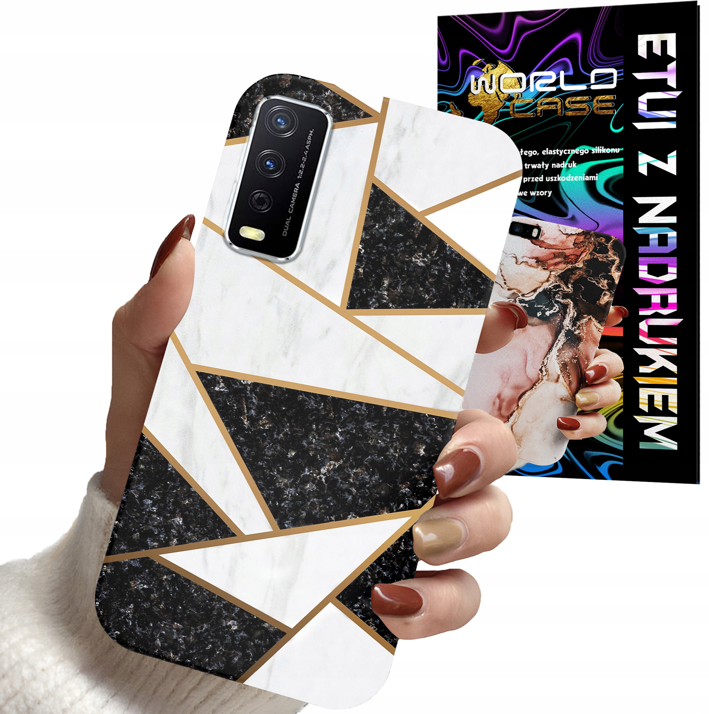 ETUI CASE DO VIVO Y11S - MARMUREK GEOMETRIA WZORY DLA KOBIET