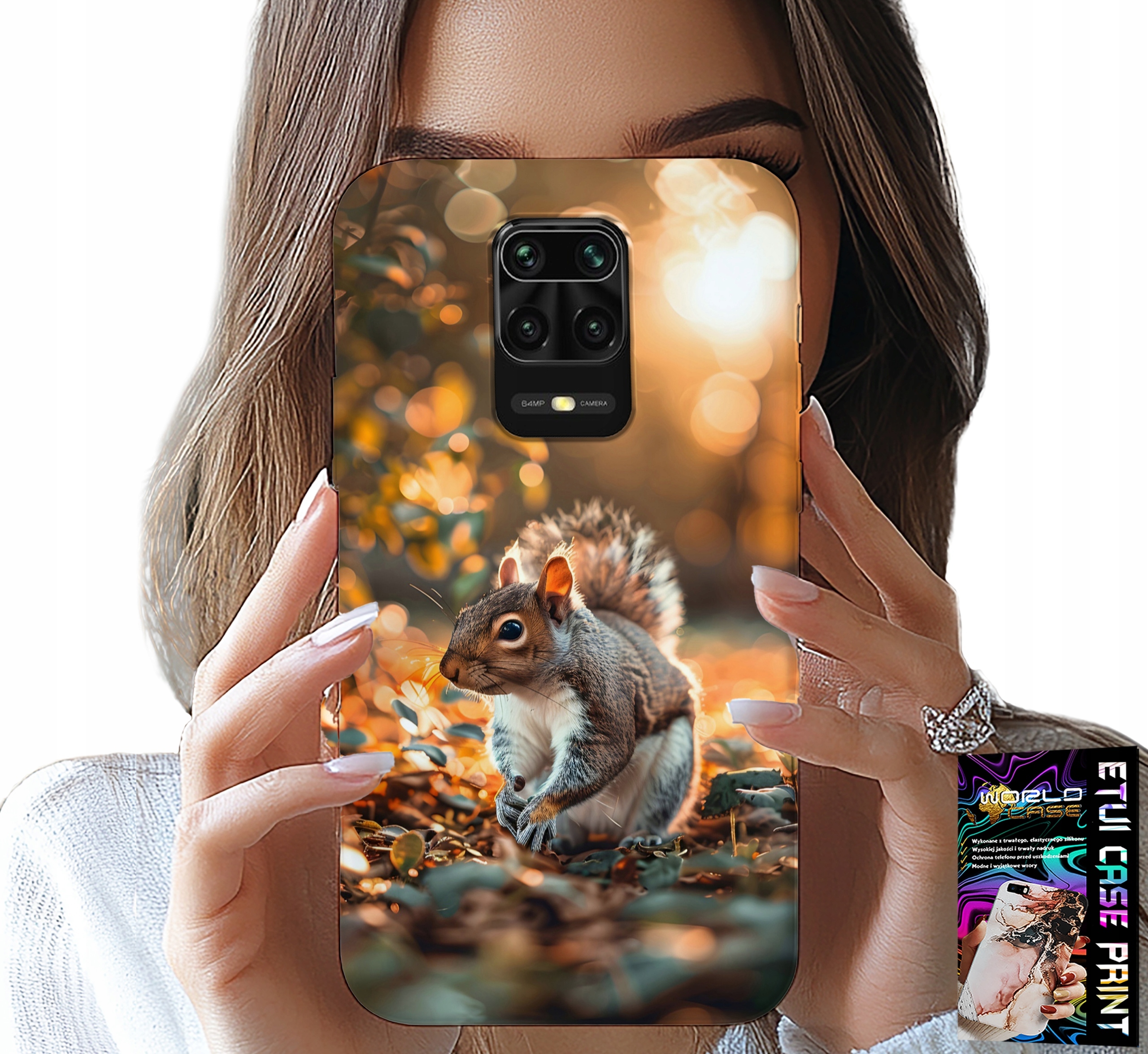 ETUI DO XIAOMI NOTE 9 PRO / 9S - SŁODKA WIEWIÓRKA, CASE Z WŁASNYM MOTYWEM