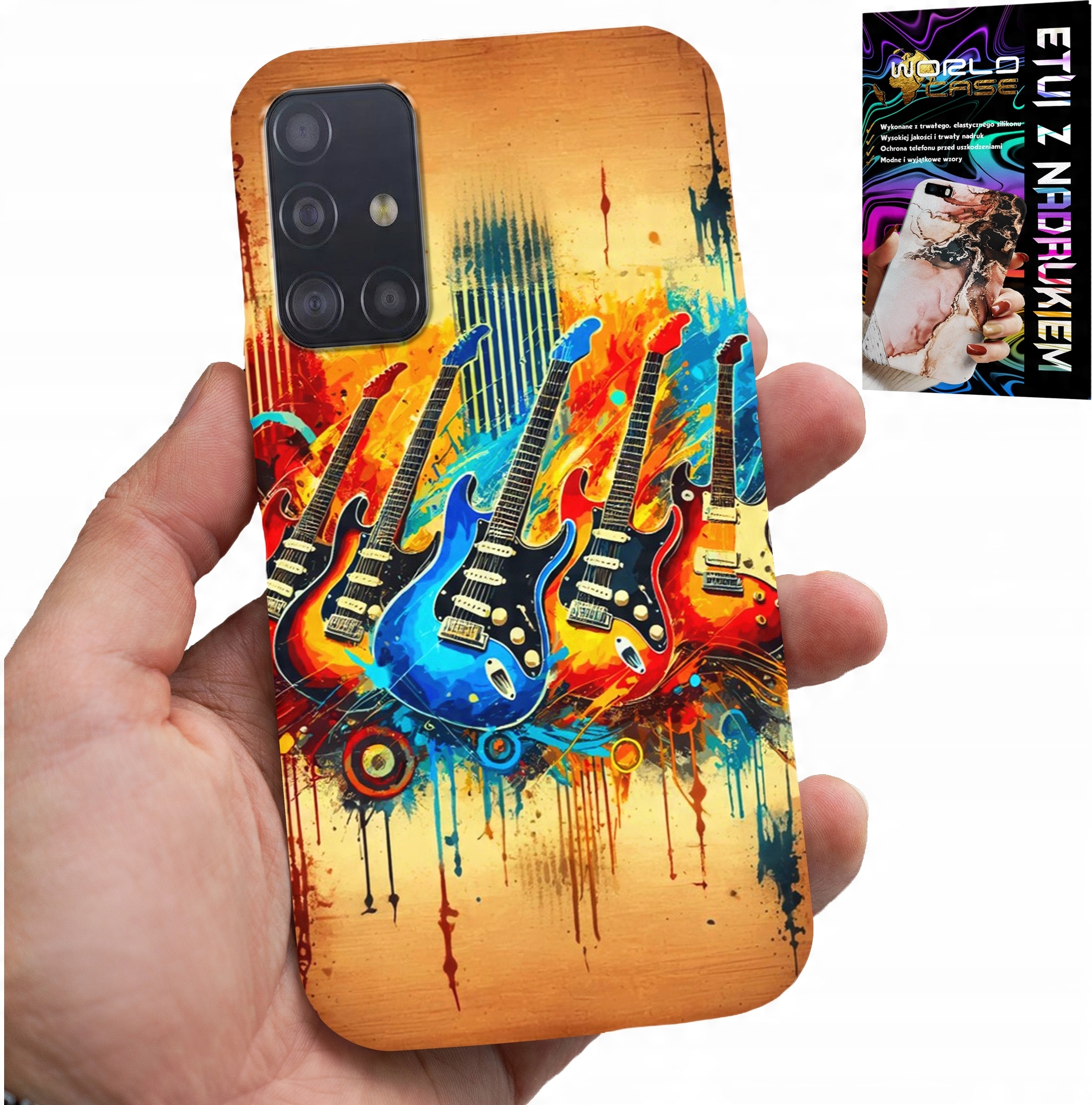 ETUI DO SAMSUNG GALAXY A71 - GITARA ELEKTRYCZNA, ROCK AND ROLL, METAL