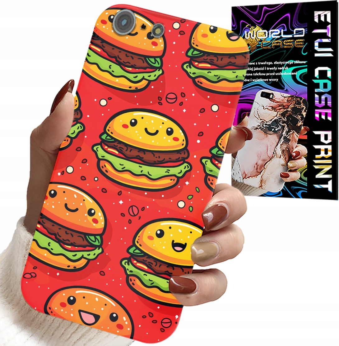 ETUI DO IPHONE 5 / 5S / 5C - SŁODKIE UŚMIECHNIĘTE BURGERY POKROWIEC