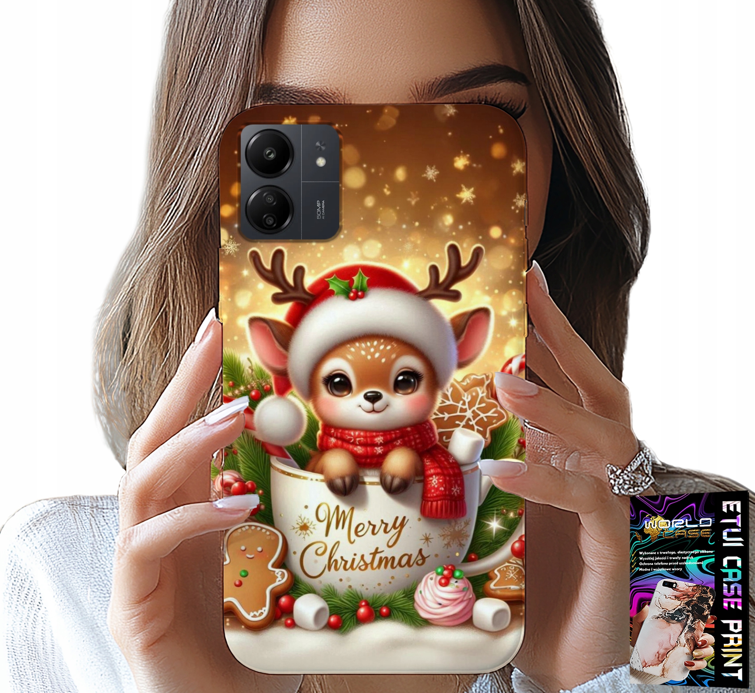 ETUI DO XIAOMI REDMI 13C 4G - RENIFEREK SŁODKI RENIFER ŚWIĄTECZNE WZÓR