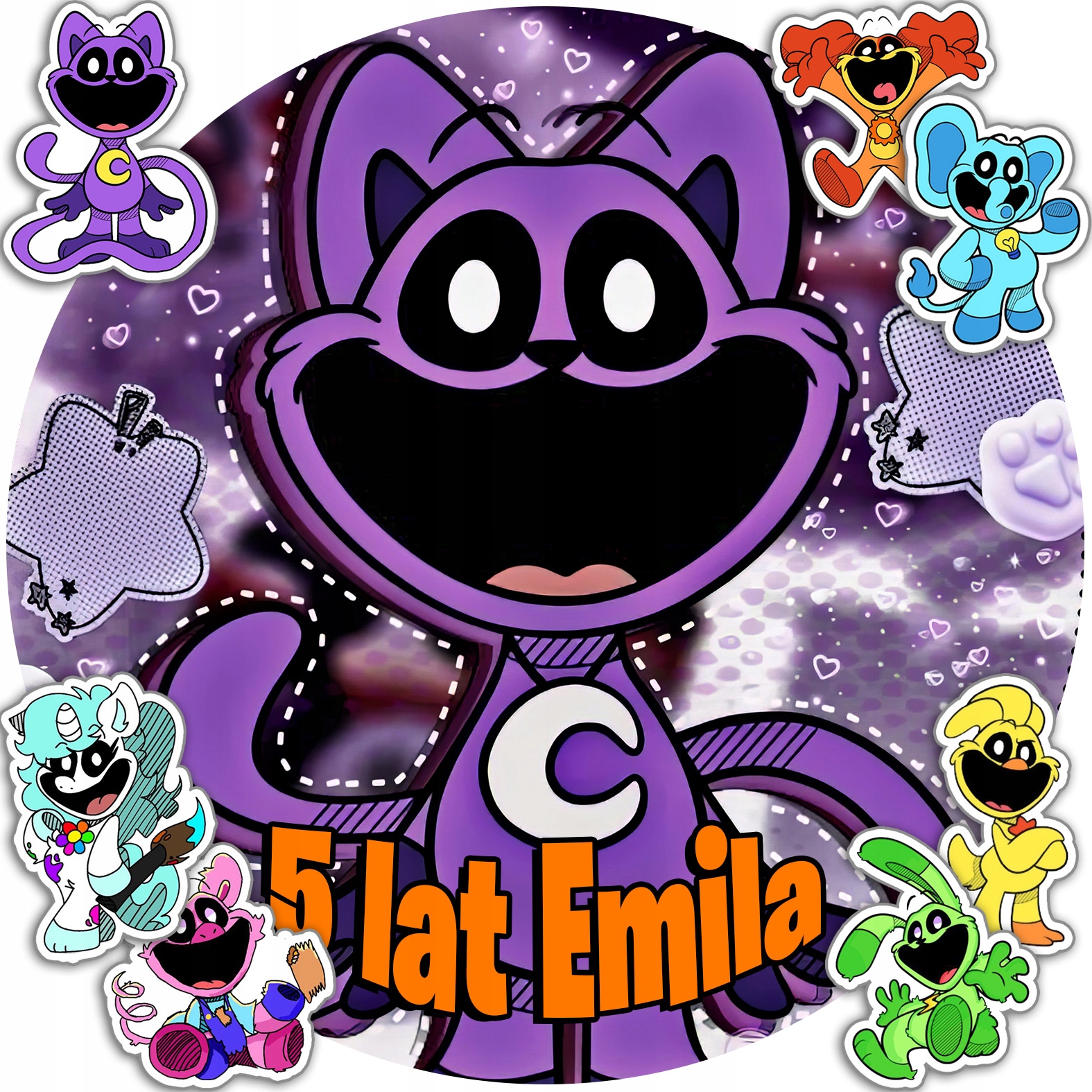 OPŁATEK NA TORT 30CM - CATNAP SMILING CRITTERS + IMIĘ + GRATIS! 24CM 26CM