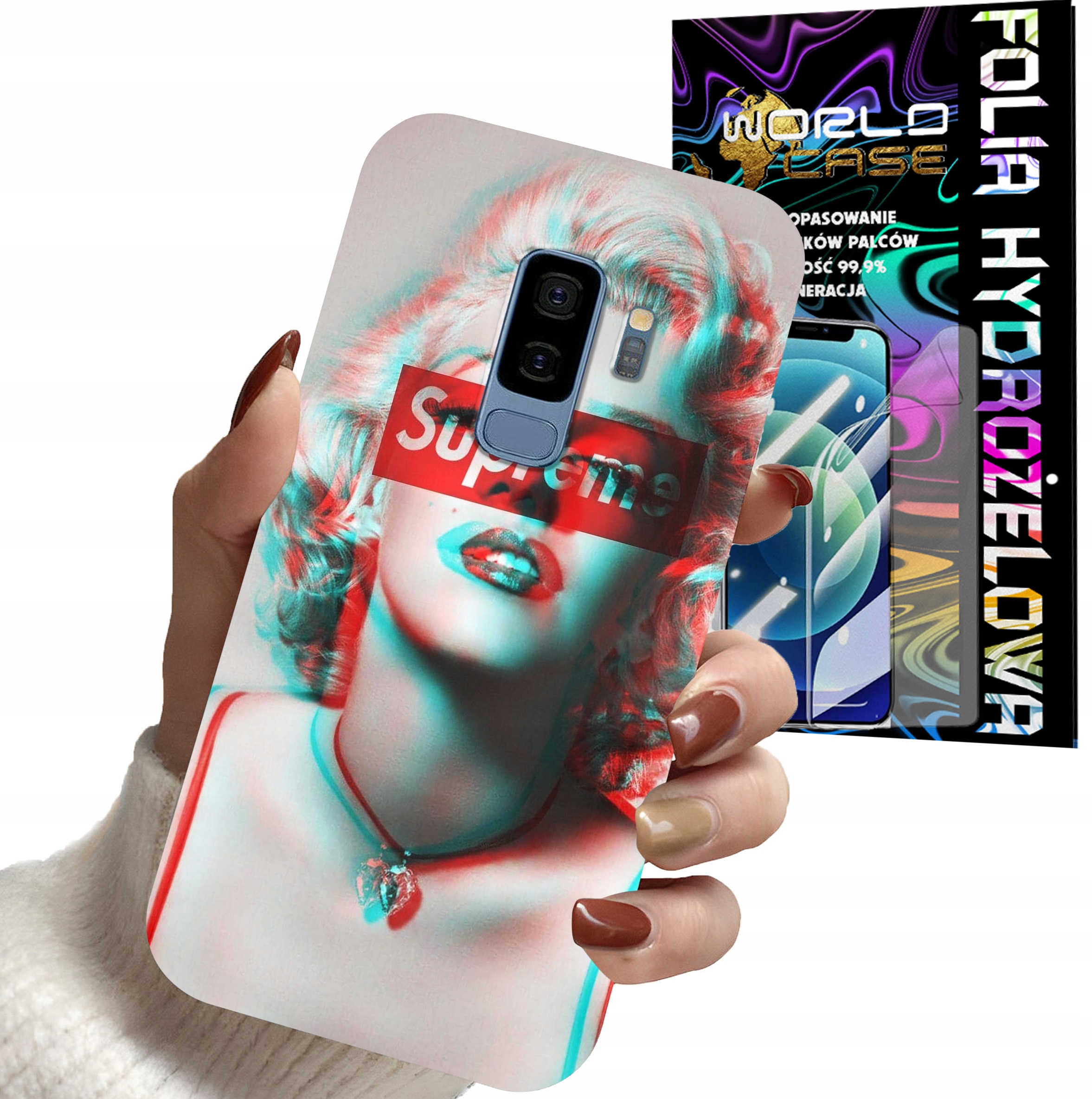 ETUI DO SAMSUNG S9+ PLUS - Monroe MODNE KOBIECE WZORY + FOLIA