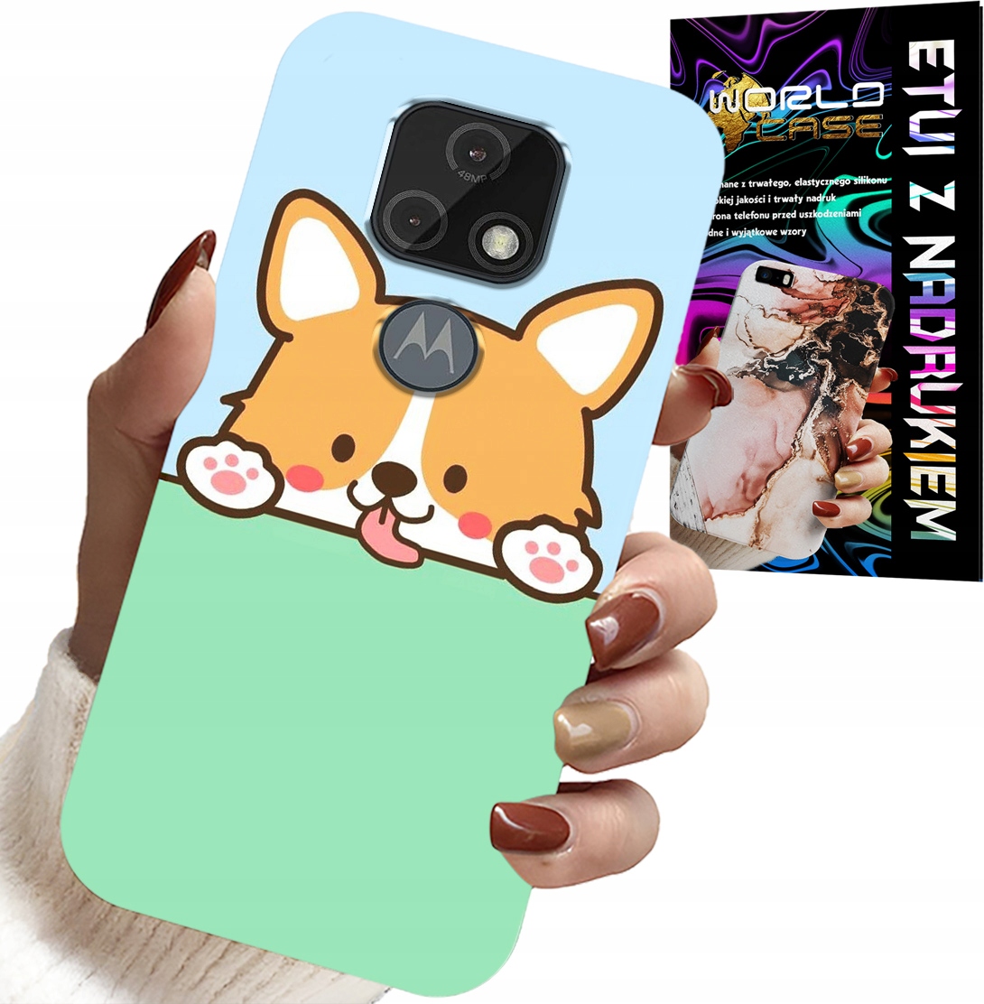 ETUI DO MOTOROLA MOTO E7 PLUS - SŁODKI PIESEK WZORY Z BAJEK POKROWIEC