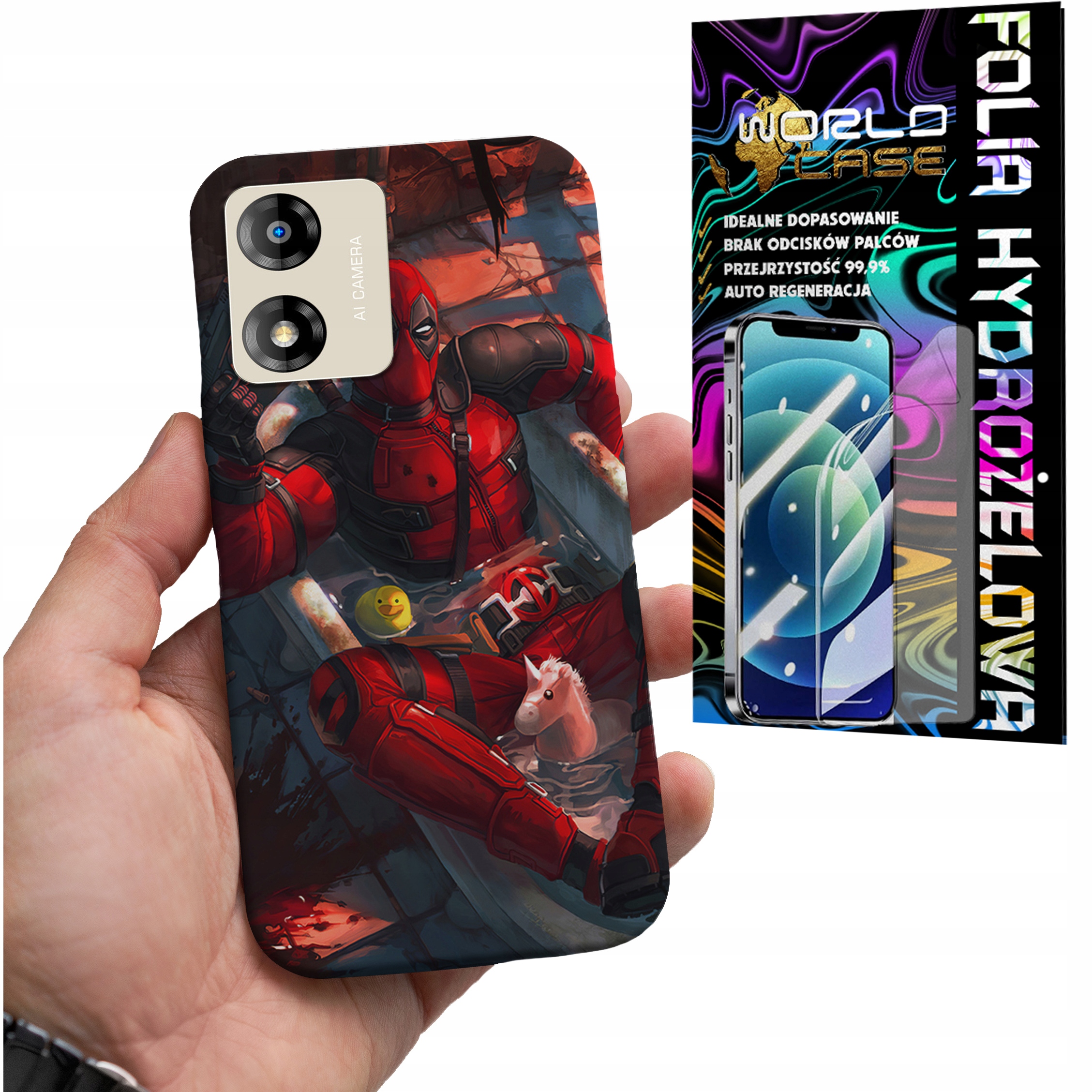 ETUI DO MOTOROLA MOTO E13 - DEADPOOL MARVEL FILMY SERIALE + FOLIA