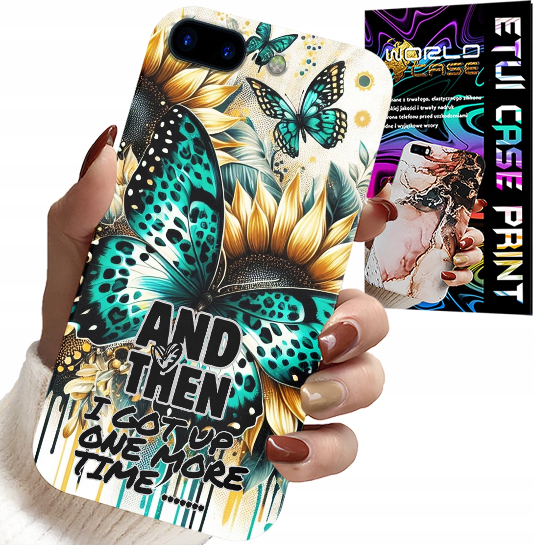 ETUI DO IPHONE ( 7 PLUS ) - AND THEN I GOT UP, KOBIECE WZORY + FOLIA