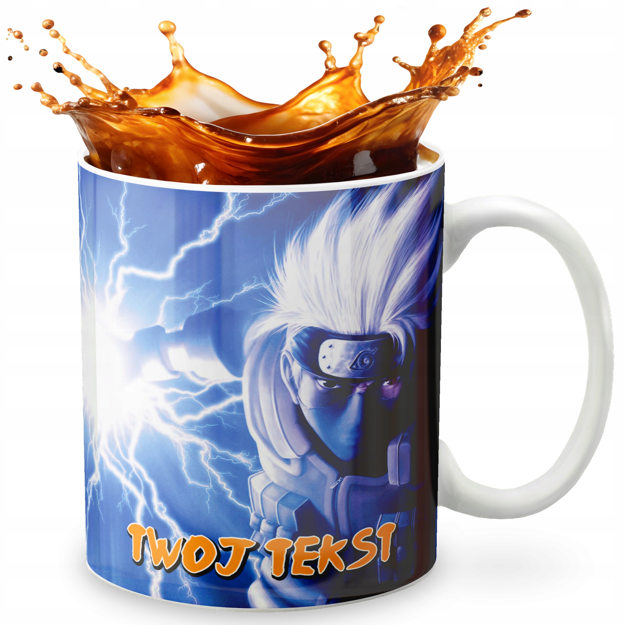 KUBEK 330ml GRAFIKA PREZENT ŚWIĘTA WZÓR - NARU TO ANIME + IMIĘ