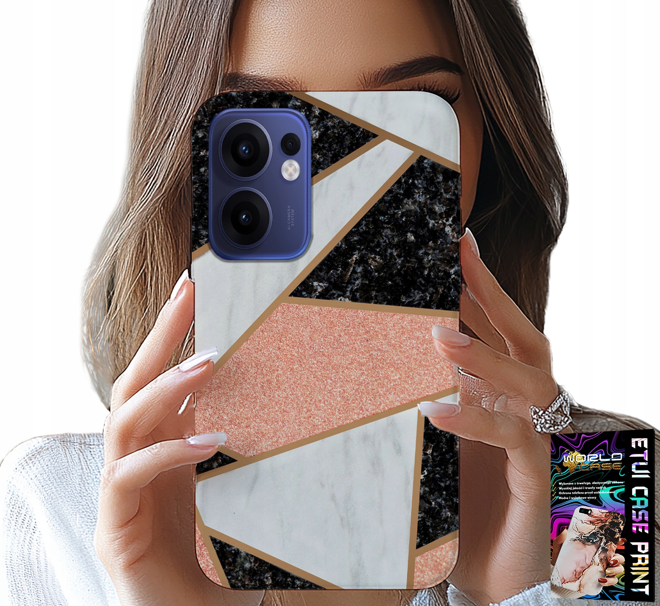 ETUI DO OPPO FIND X5 LITE - ELEGANCKIE MODNE WZORY CASE + SZKŁO