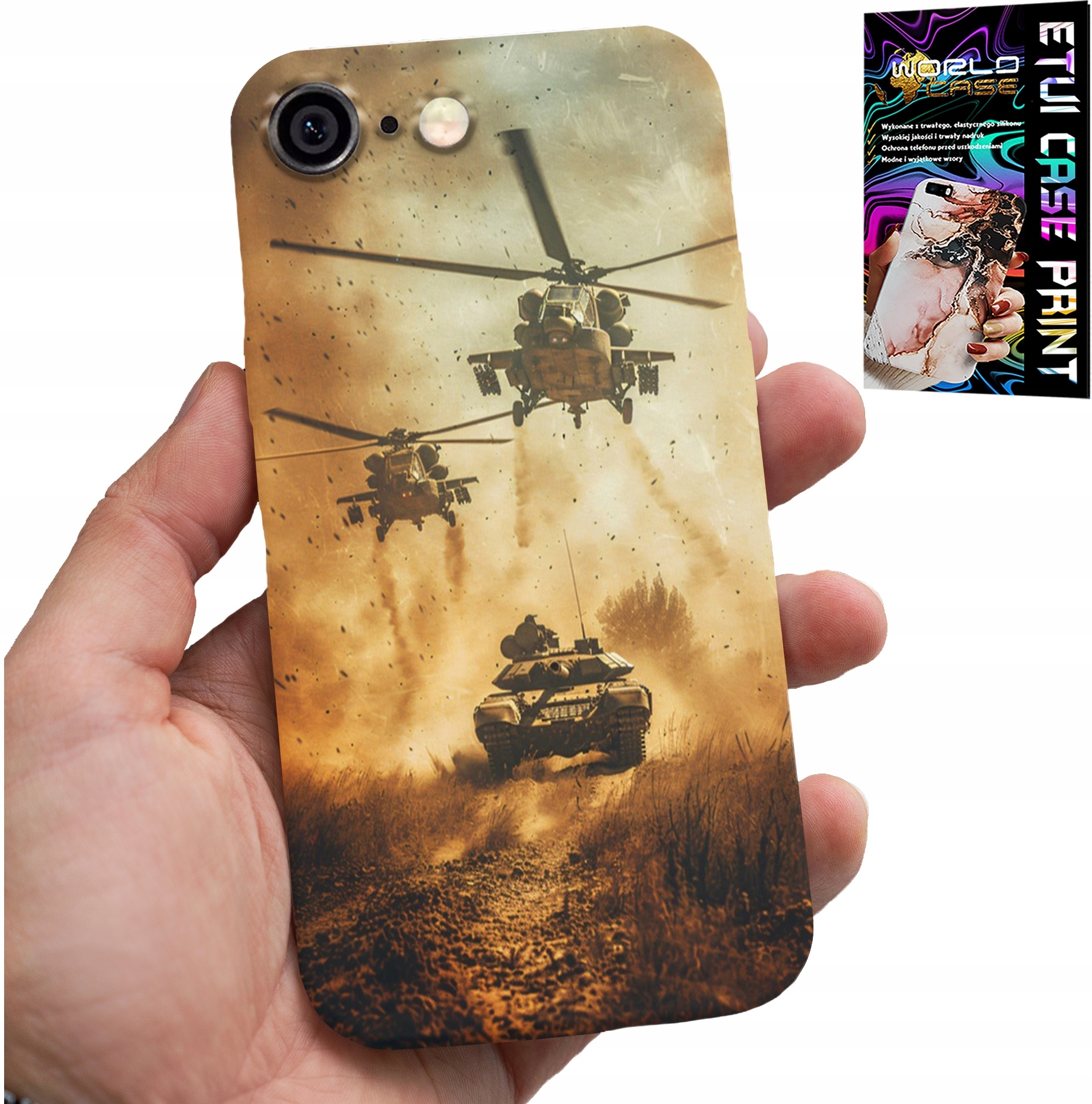 ETUI DO IPHONE ( 6 PLUS ) - HELIKOPTER WOJSKOWY CZOŁG MILITARIA CASE