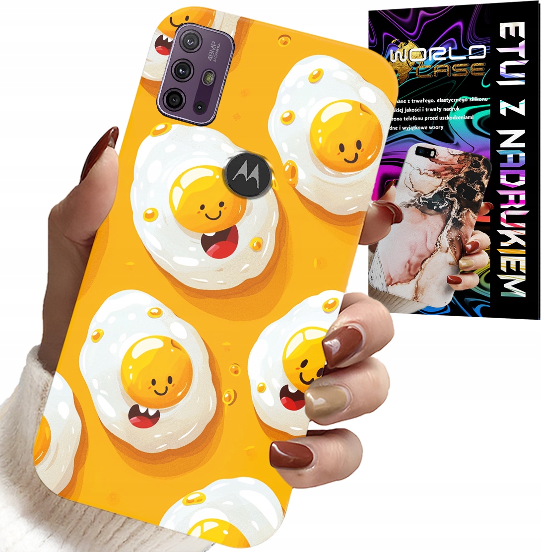 ETUI DO MOTOROLA MOTO G10 POWER - SŁODKIE UŚMIECHNIĘTE JAJKA CASE + FOLIA