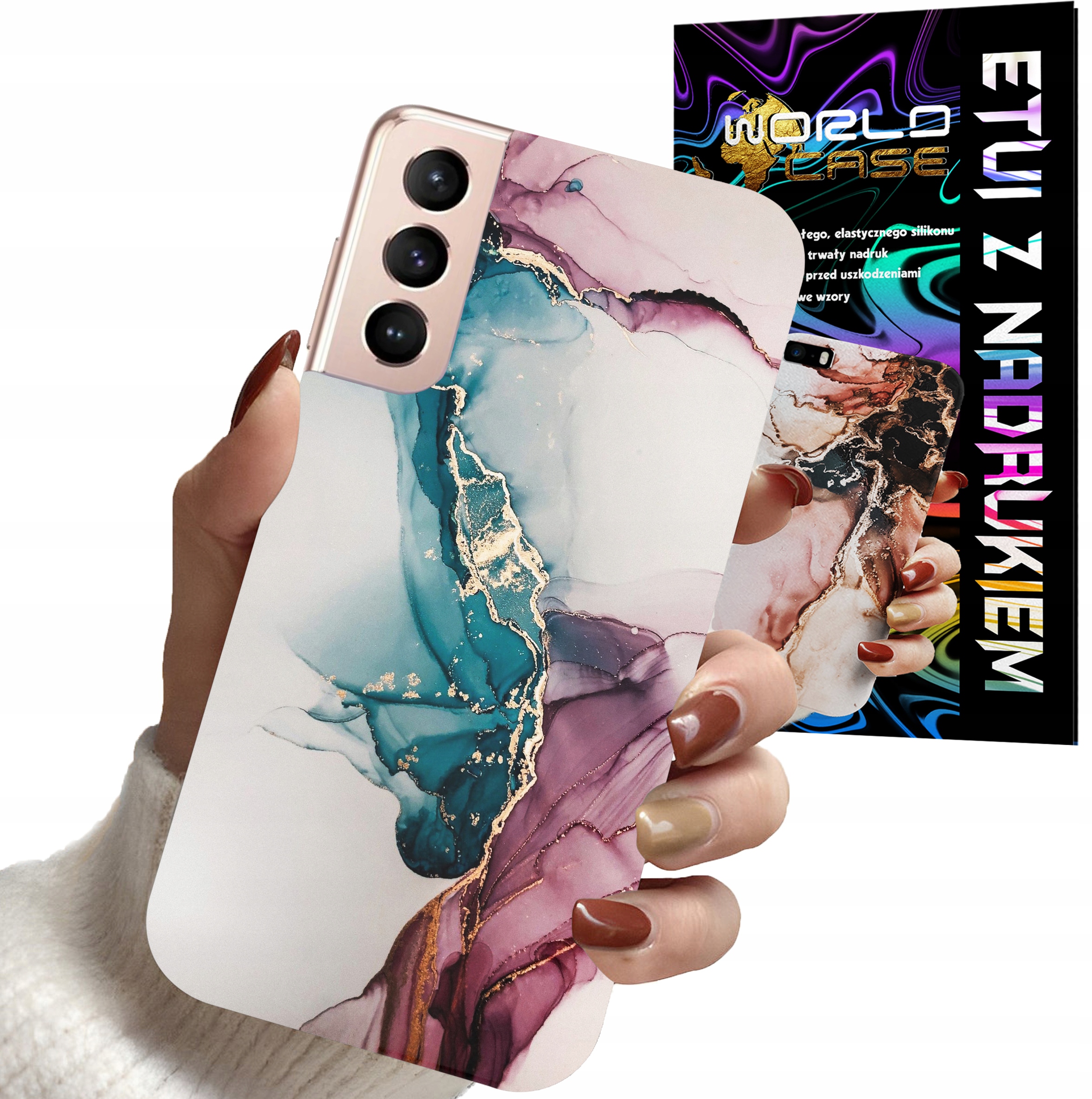ETUI CASE DO SAMSUNG S21 - MARMUR WZORY DLA KOBIET PLECKI OBUDOWA