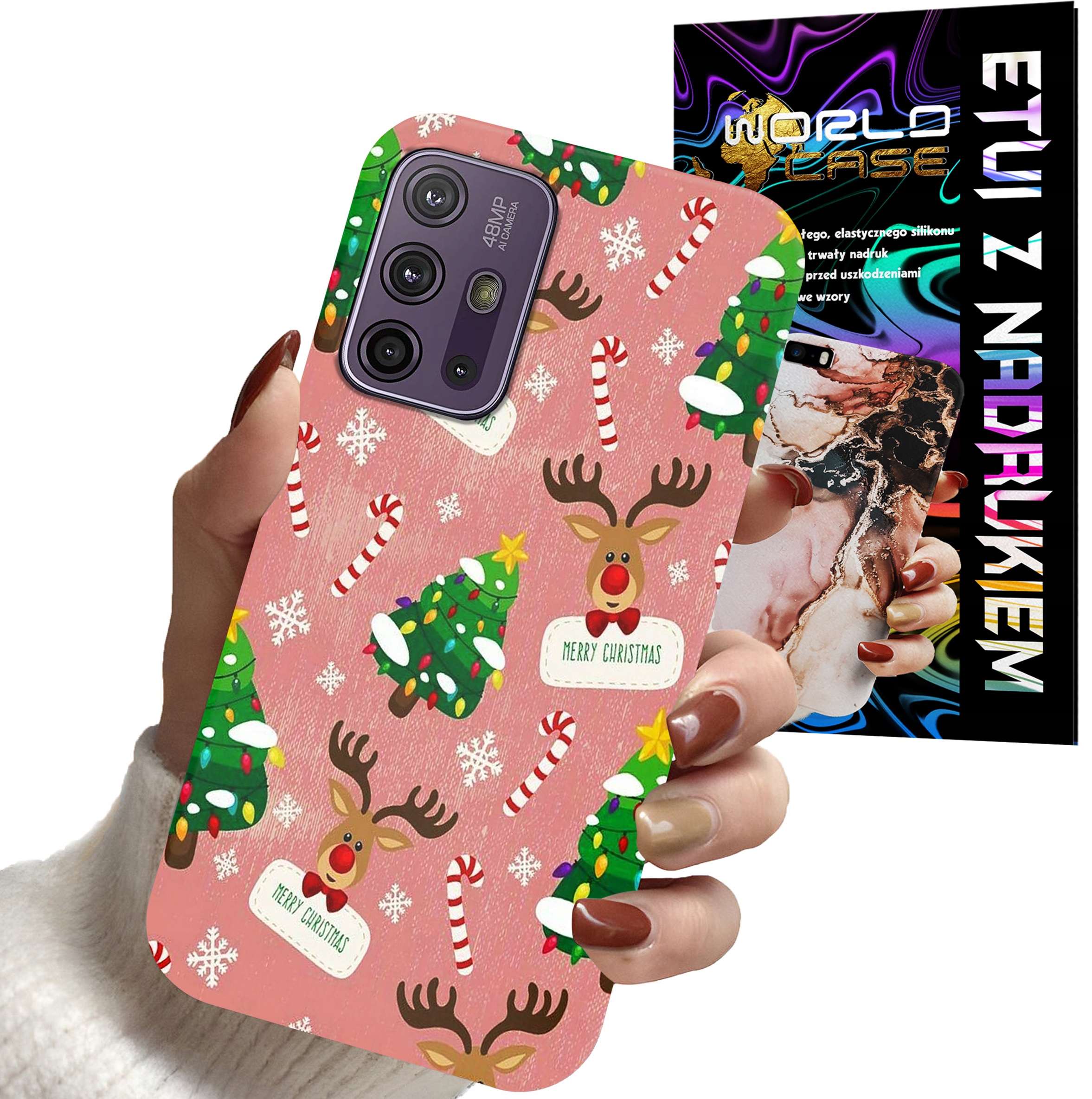 ETUI CASE DO MOTOROLA MOTO G10 POWER - ŚWIĄTECZNE WZORY NA ŚWIĘTA RENIFER C