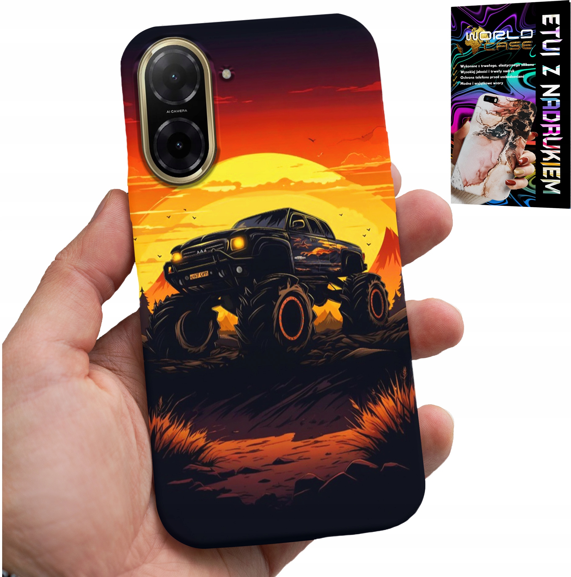 ETUI DO XIAOMI POCO X7 PRO 5G - MONSTERTRUCK, CIĘŻARÓWKA, WZORY + SZKŁO