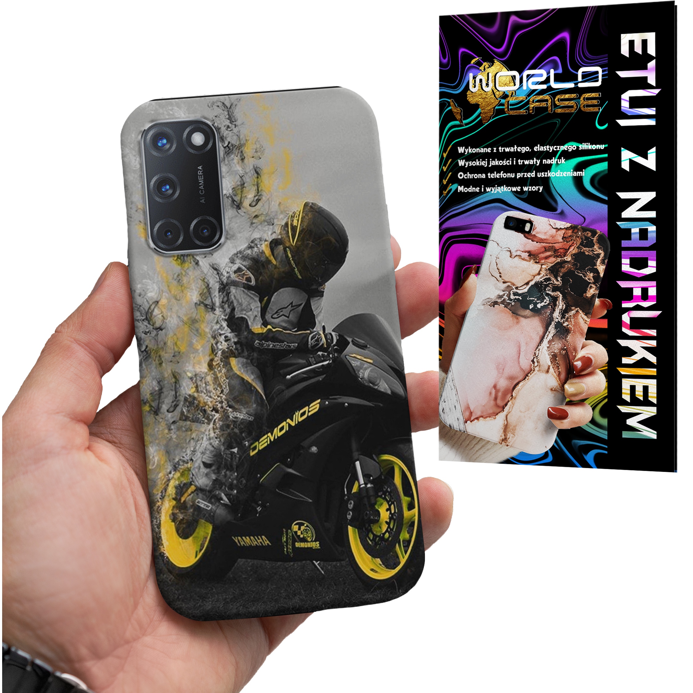 ETUI CASE DO OPPO A52 - MOTOR FAN Motocykle MĘSKIE WZORY PLECKI