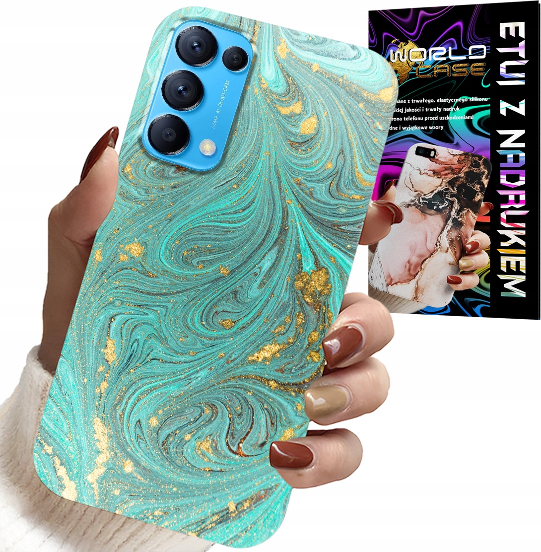 ETUI DO OPPO FIND X3 LITE - MARMURKOWE WZORY + SZKŁO HARTOWANE