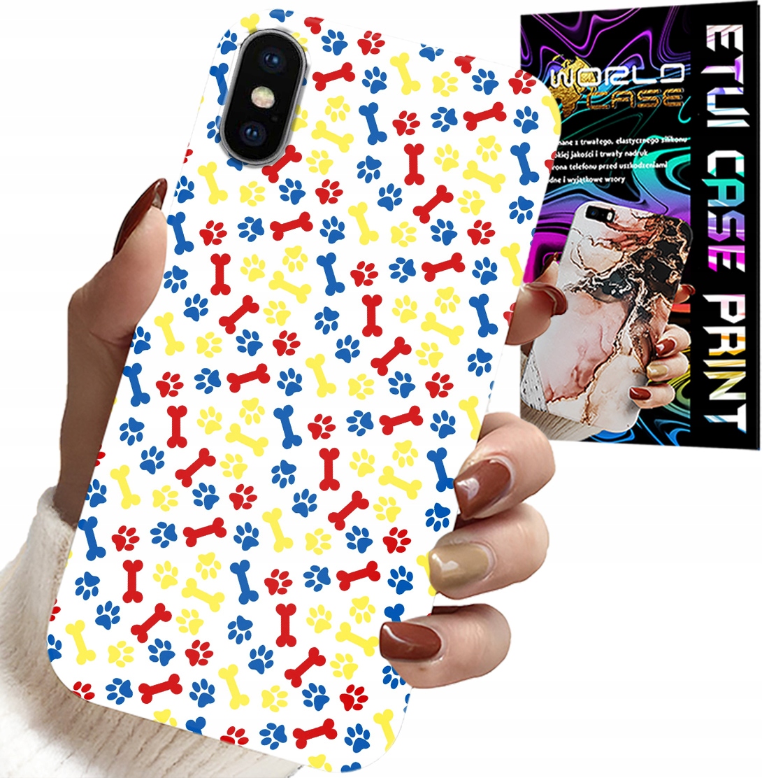 ETUI DO IPHONE X / XS - ŁAPKI KOŚCI PIES PATROL BAJKI + SZKŁO