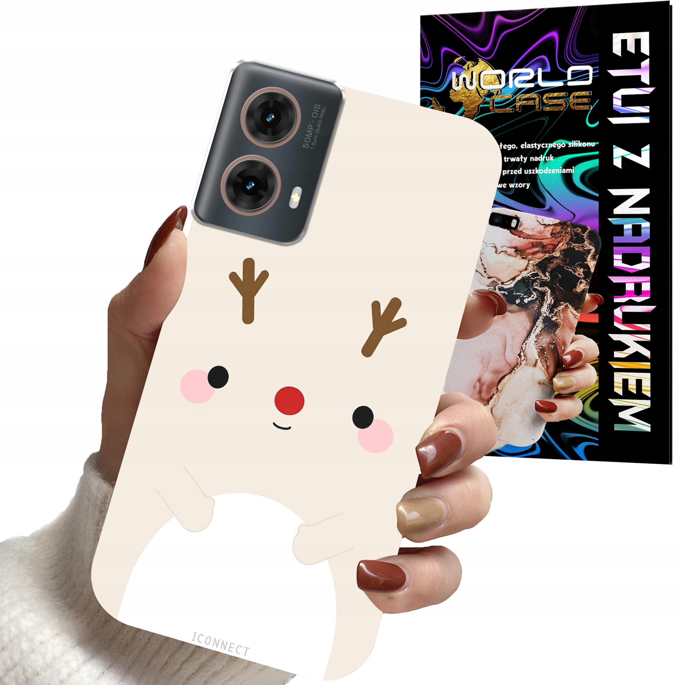 ETUI CASE DO MOTOROLA MOTO G85 5G - ŚWIĄTECZNE WZORY RENIFER MIKOŁAJ ŚWIĘTA