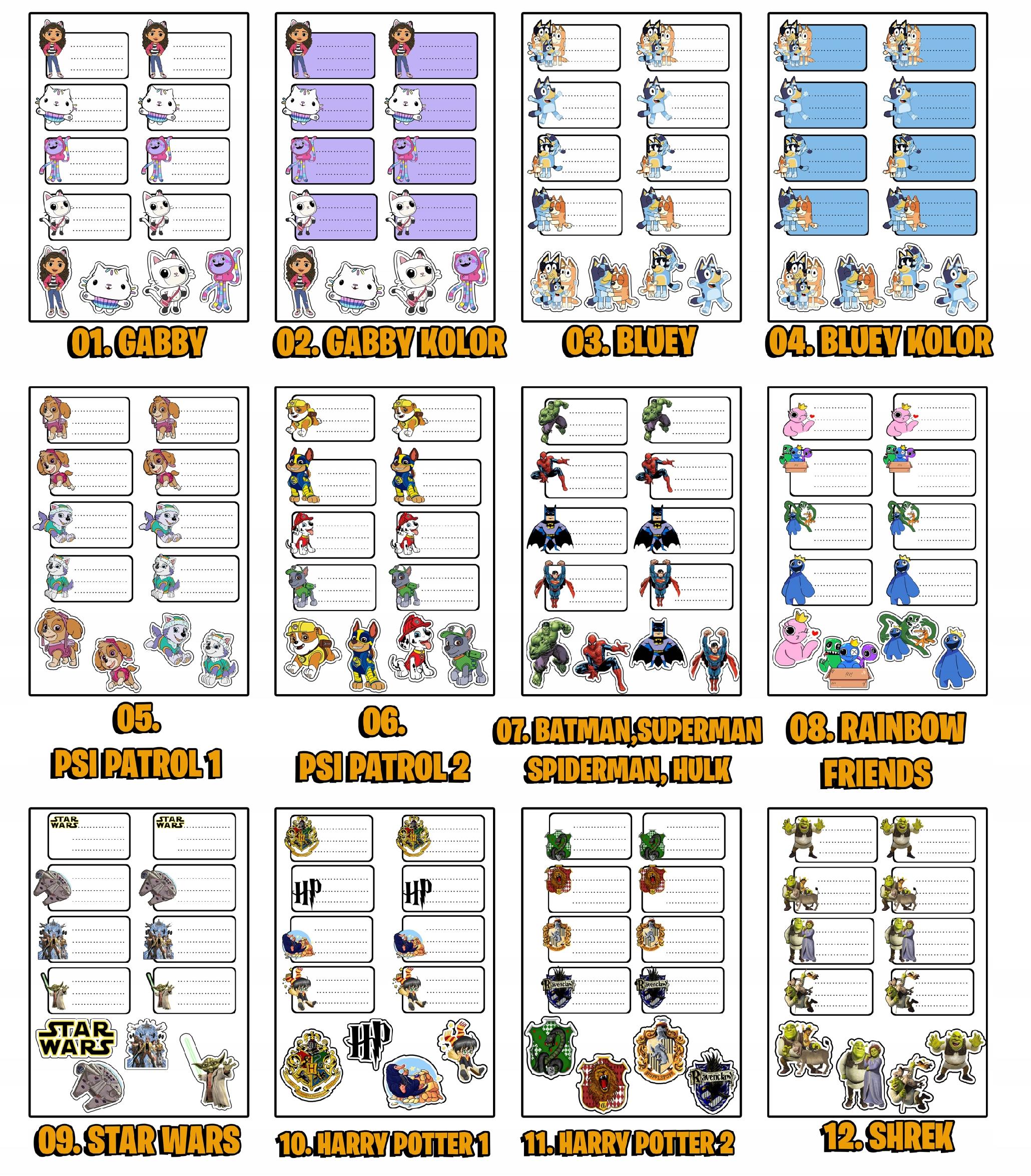 NAKLEJKI NA ZESZYT ZESZYTY NALEPKA 8szt - SONIC WZORY Z GIER + GRATIS