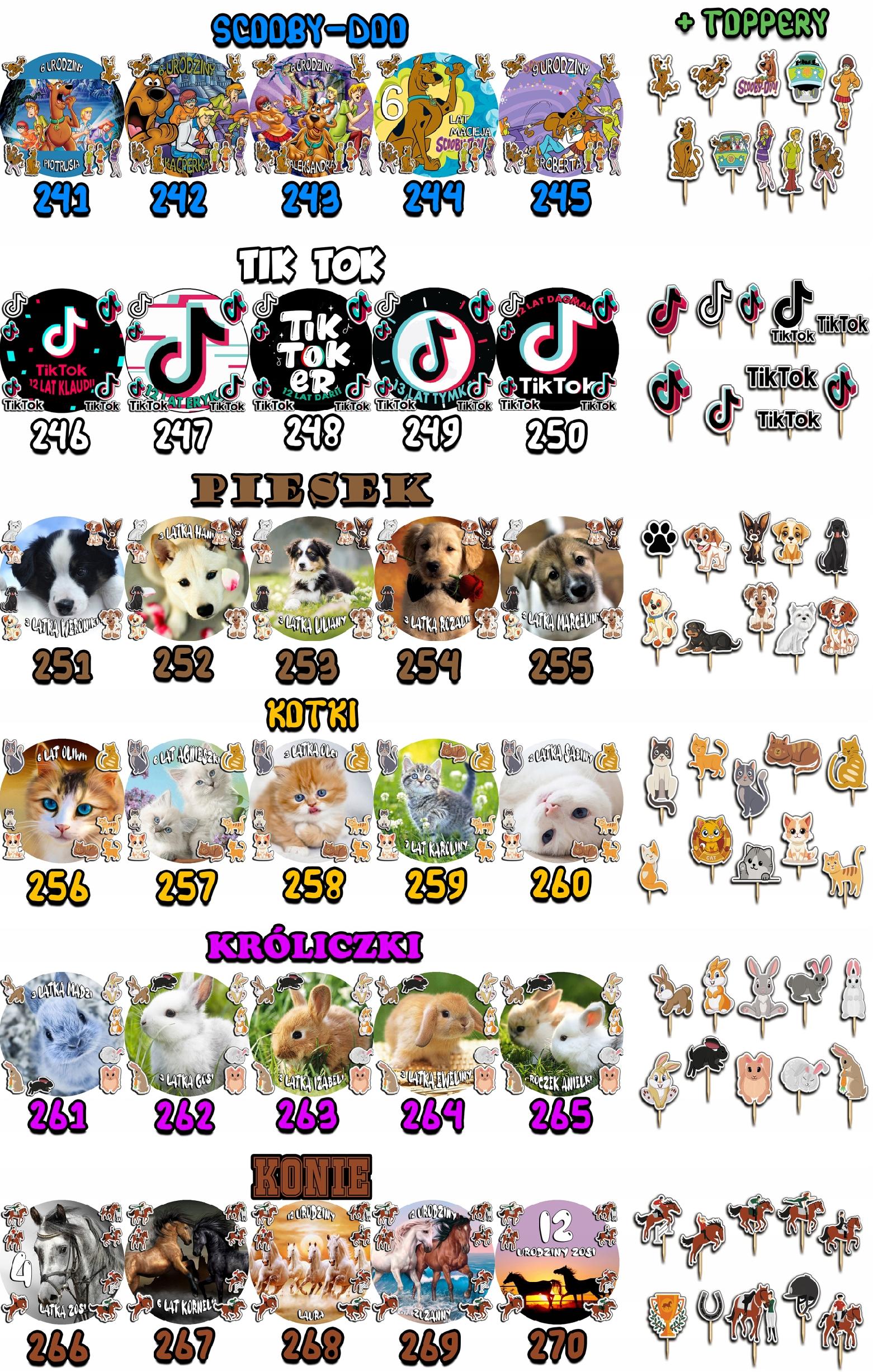 ZESTAW OPŁATEK NA TORT 20CM + TOPPERY PAPIEROWE - DINOZAUR 15CM 18CM