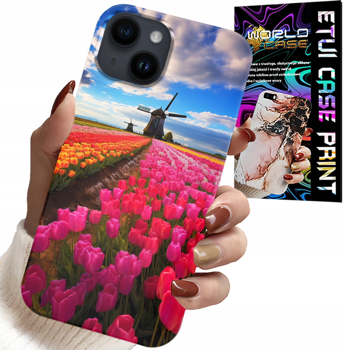 ETUI DO IPHONE 13 - POLE KOLOROWYCH TULIPANÓW, TULIPAN, CASE