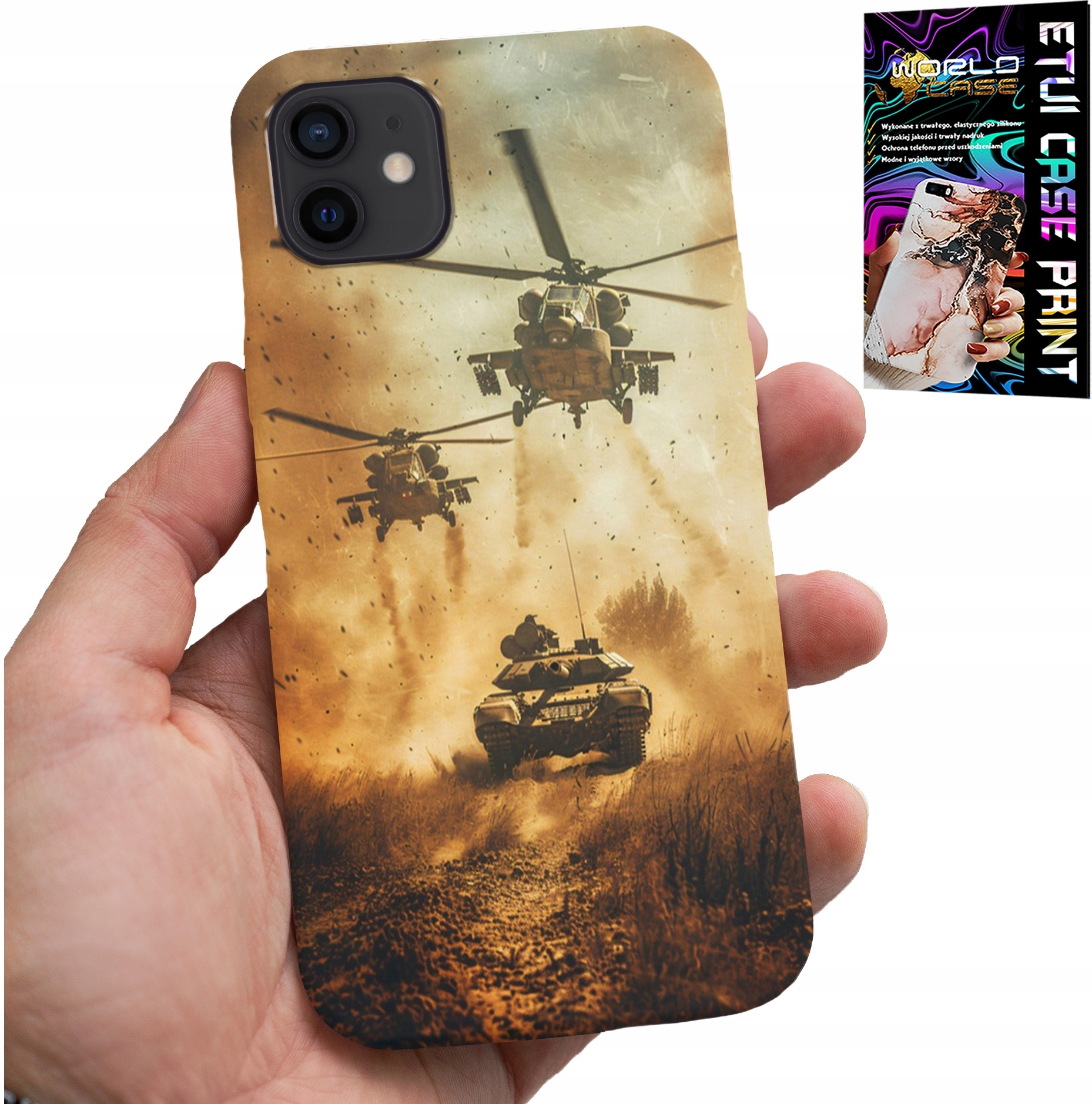 ETUI DO IPHONE 13 MINI - HELIKOPTER WOJSKOWY CZOŁG MILITARIA CASE