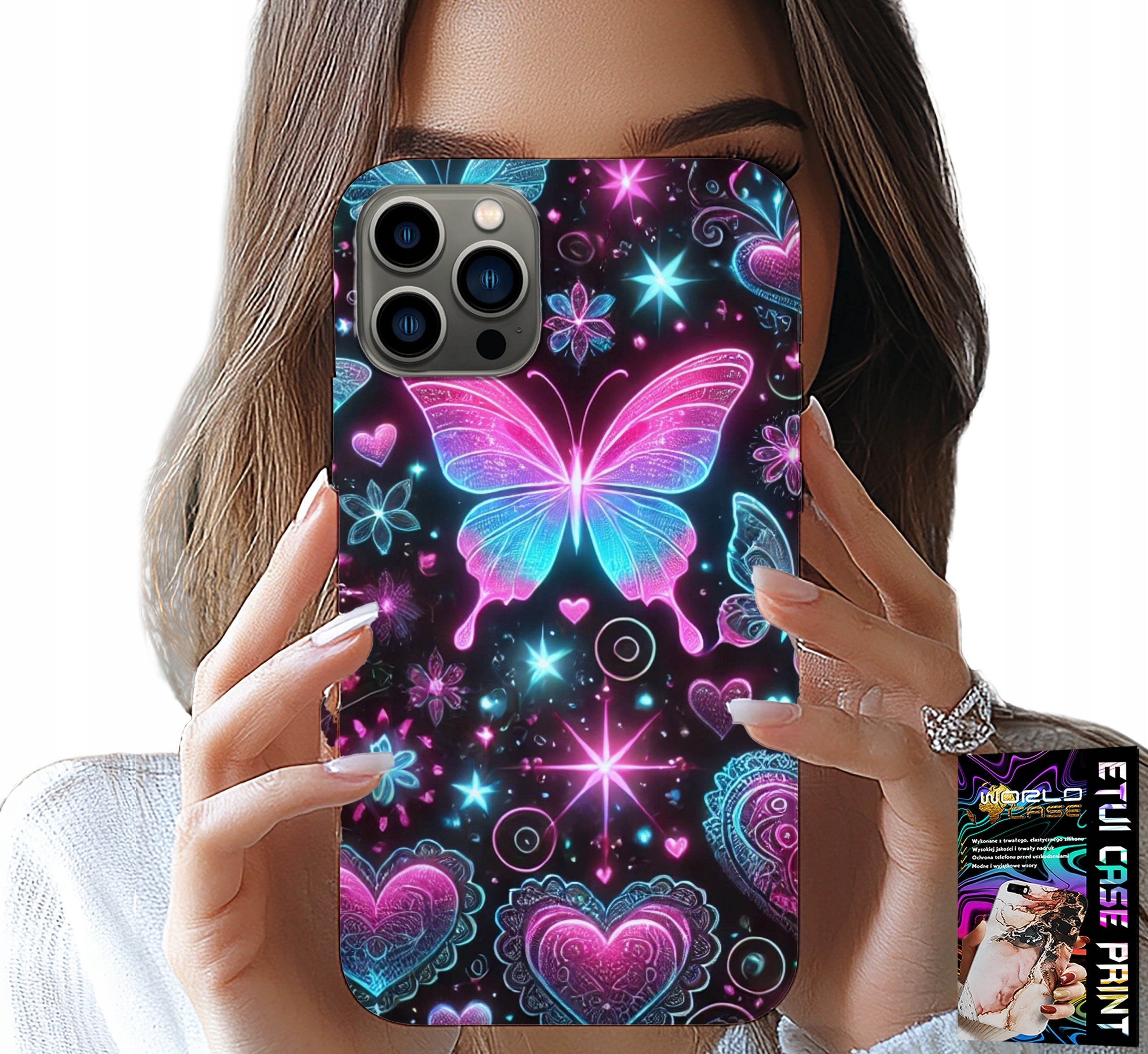 ETUI DO IPHONE 11 PRO - KOLOROWY MOTYLEK SERCE MODNE WZORY CASE