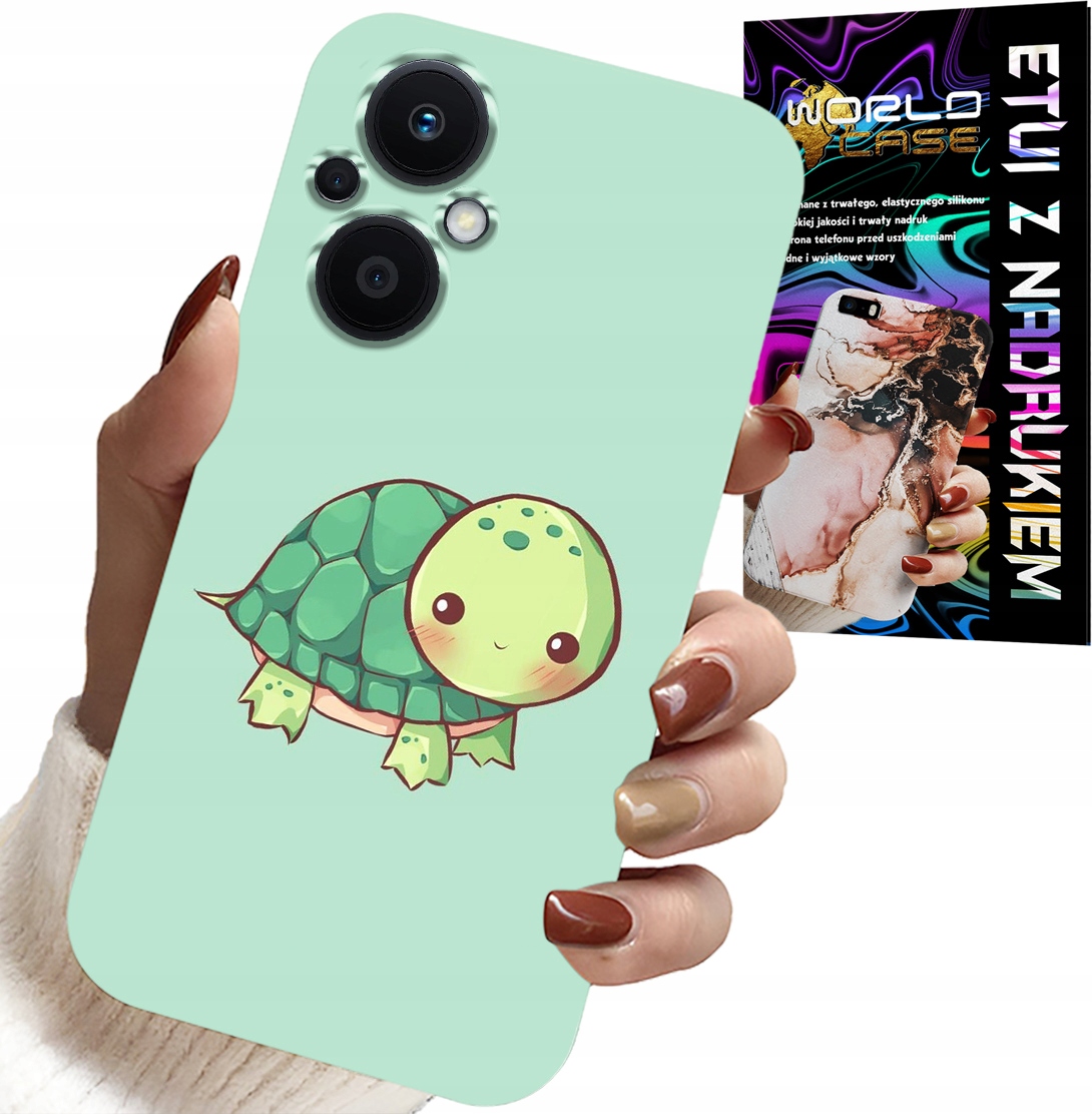 ETUI DO OPPO RENO7 LITE 5G - SŁODKIE ŻÓŁWKI WZORY DLA DZIECI + SZKŁO