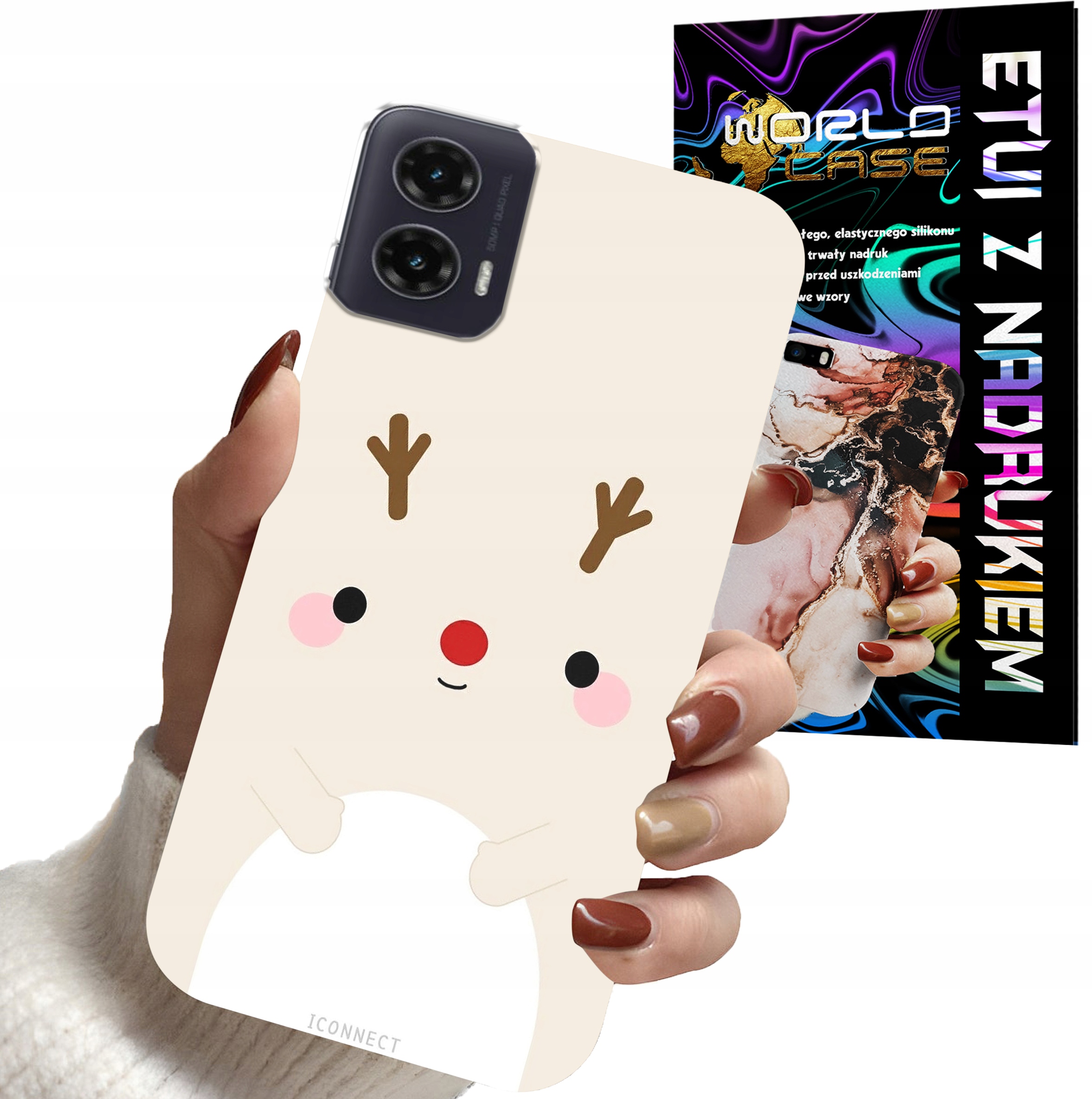 ETUI CASE DO MOTOROLA MOTO G35 - ŚWIĄTECZNE WZORY RENIFER MIKOŁAJ ŚWIĘTA