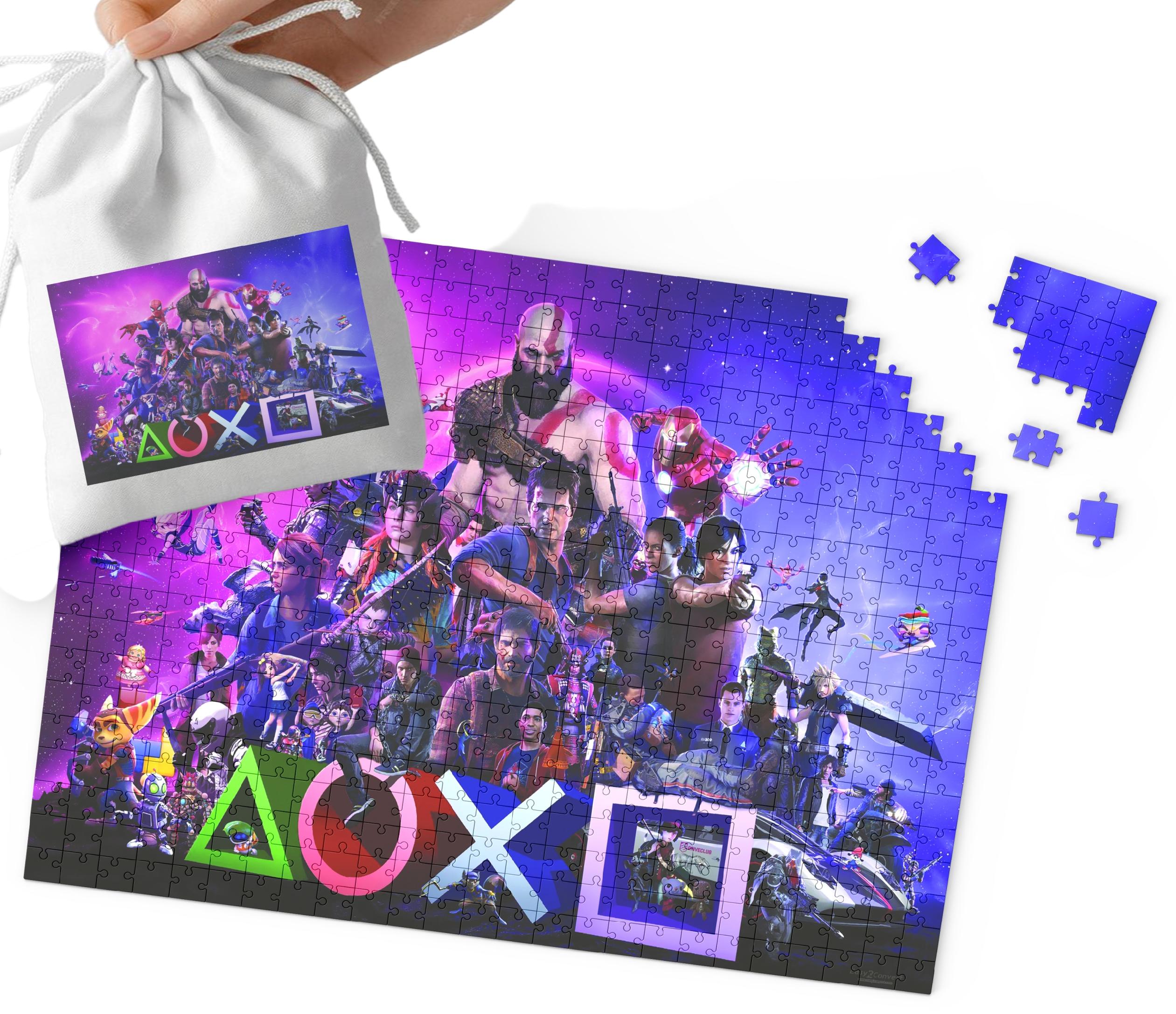 PUZZLE - WZORY Z BAJEK I GIER PREZENT DLA DZIECI 24el + WORECZEK