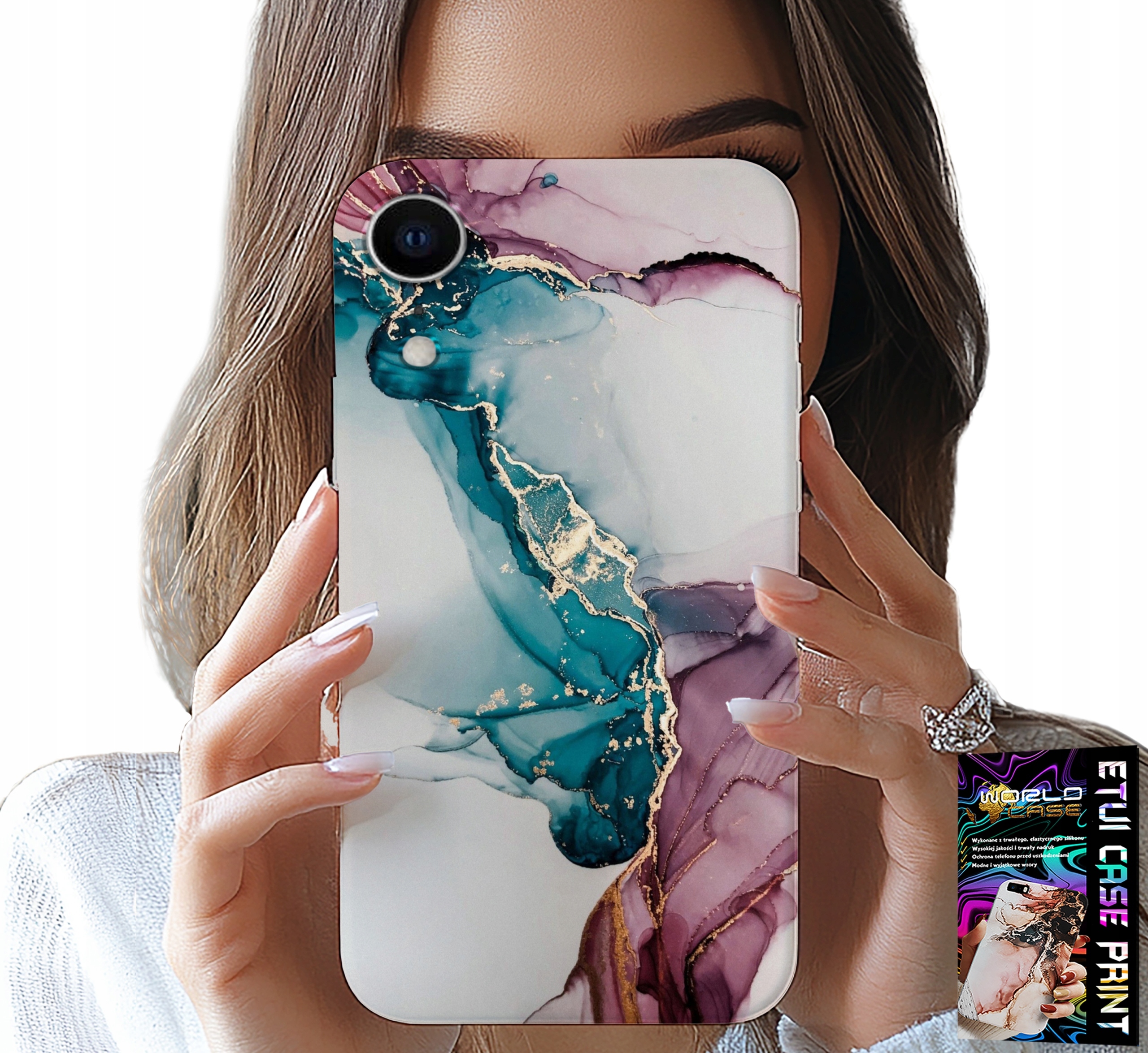 ETUI DO IPHONE XR - ELEGANCKI MARMUREK MODNY KOBIECY CASE