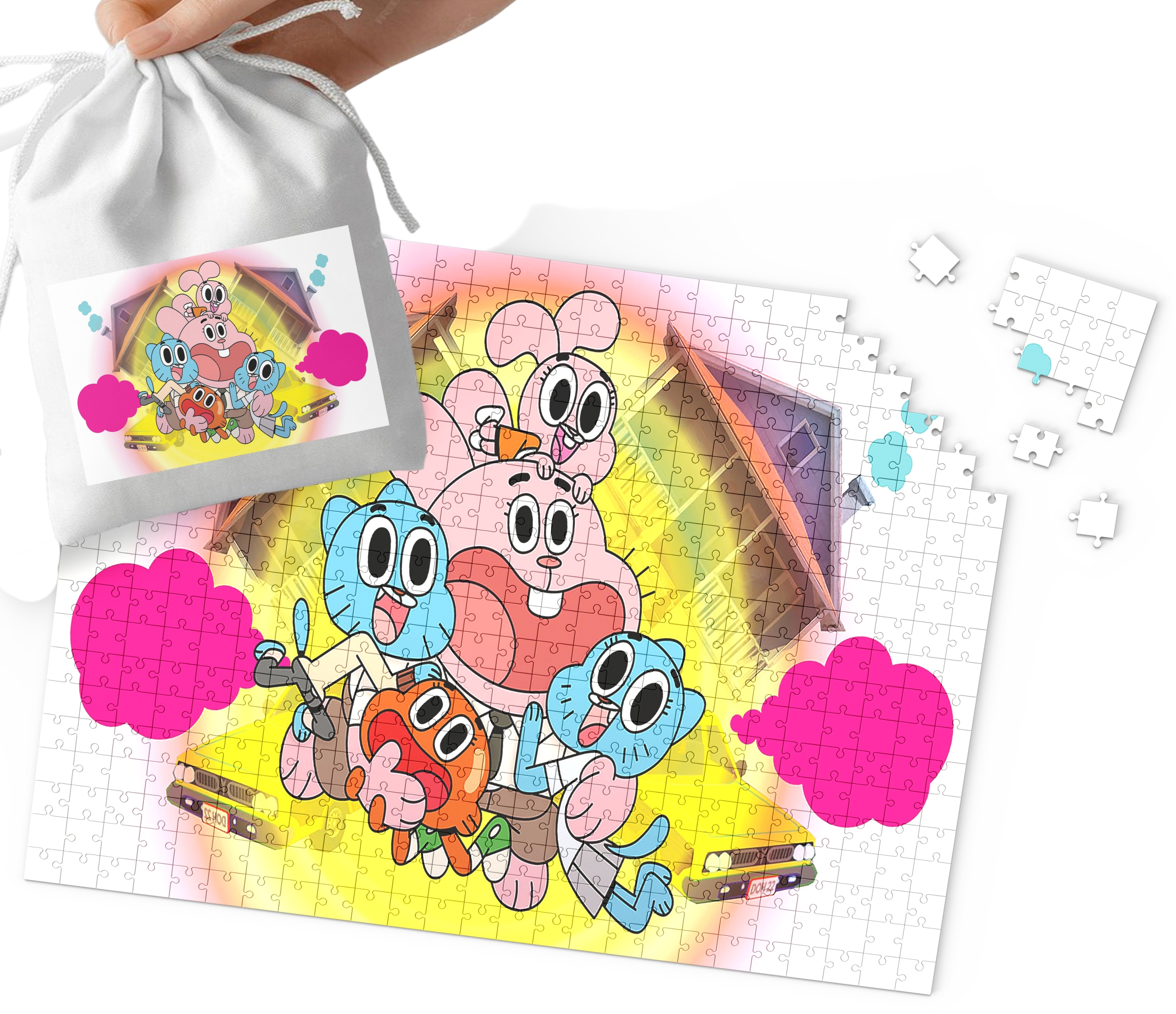 PUZZLE - GUMBALL WZORY Z BAJEK I GIER PREZENT DLA DZIECI 24el + WORECZEK