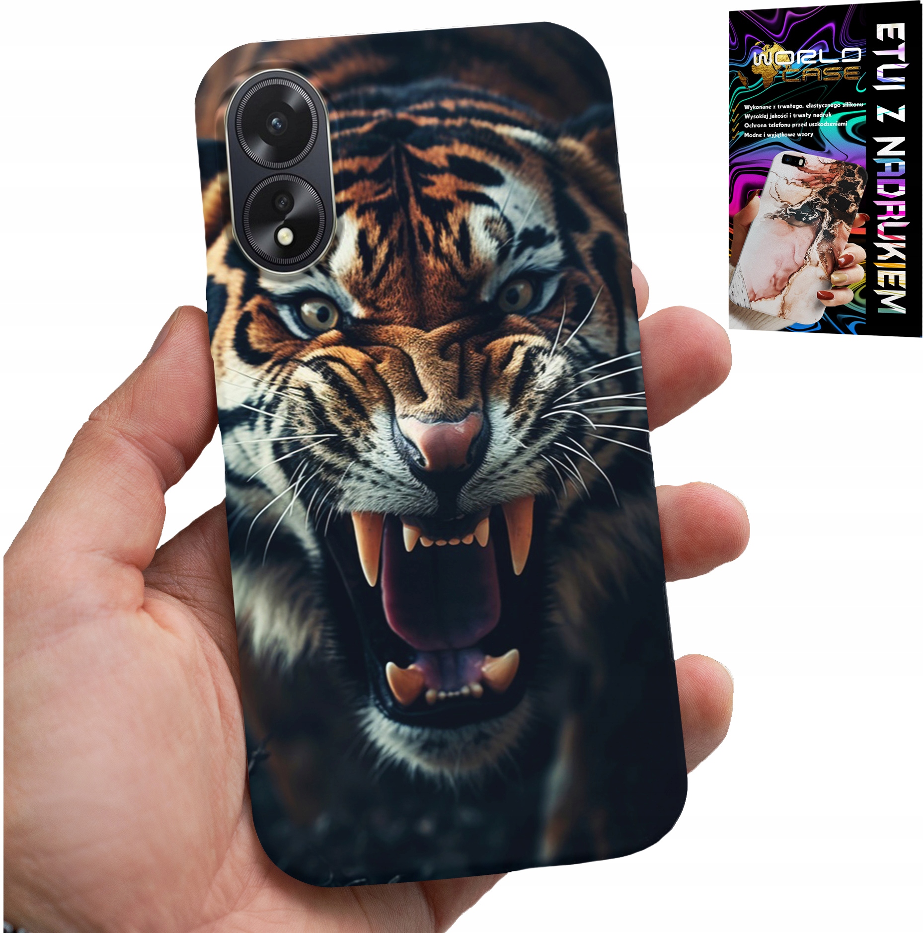 ETUI DO OPPO A38 4G - TYGRYS LEW SAFARI ZWIERZĘCE WZORY PLECKI