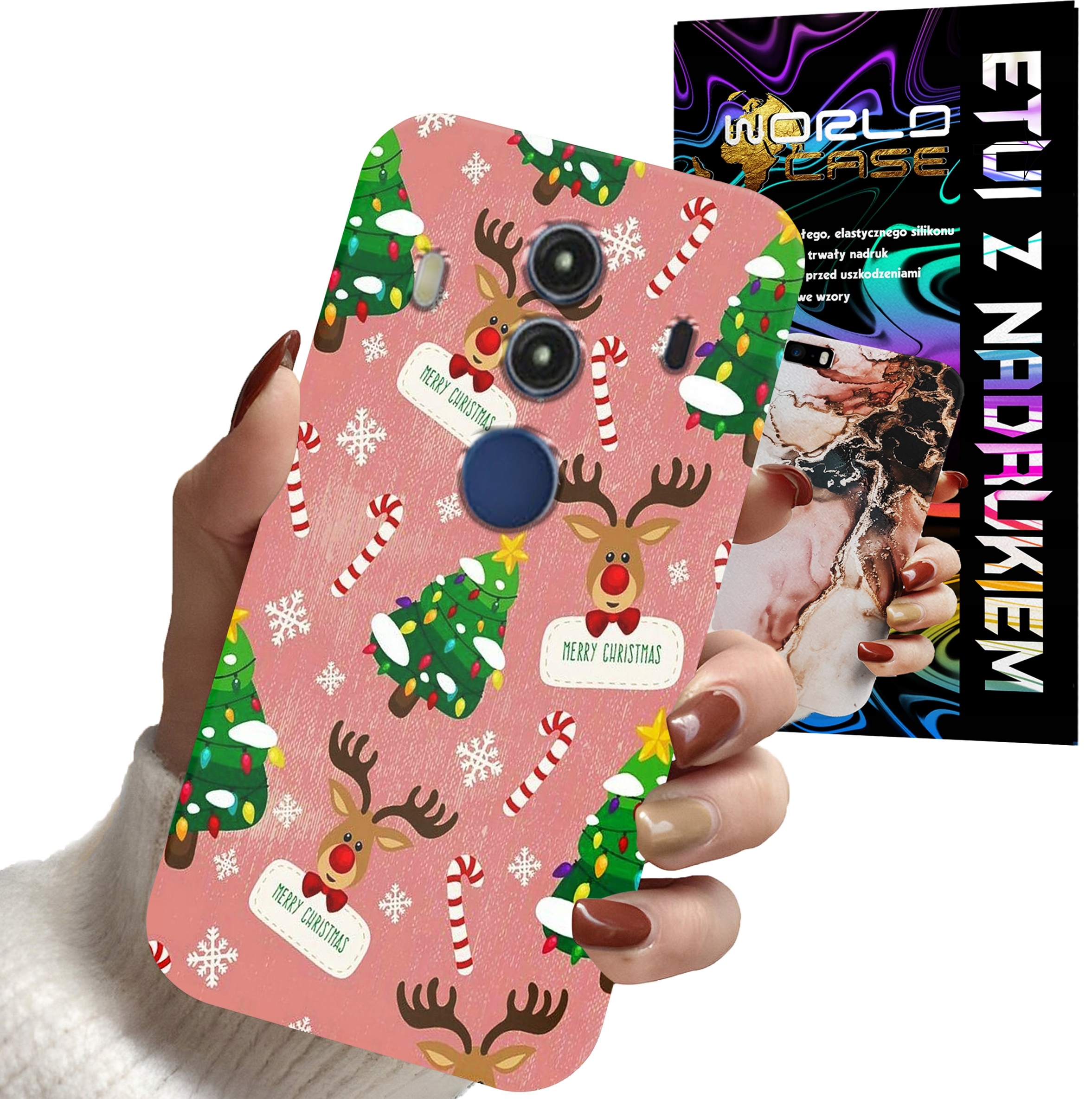 ETUI CASE DO HUAWEI MATE 10 PRO - ŚWIĄTECZNE WZORY NA ŚWIĘTA RENIFER