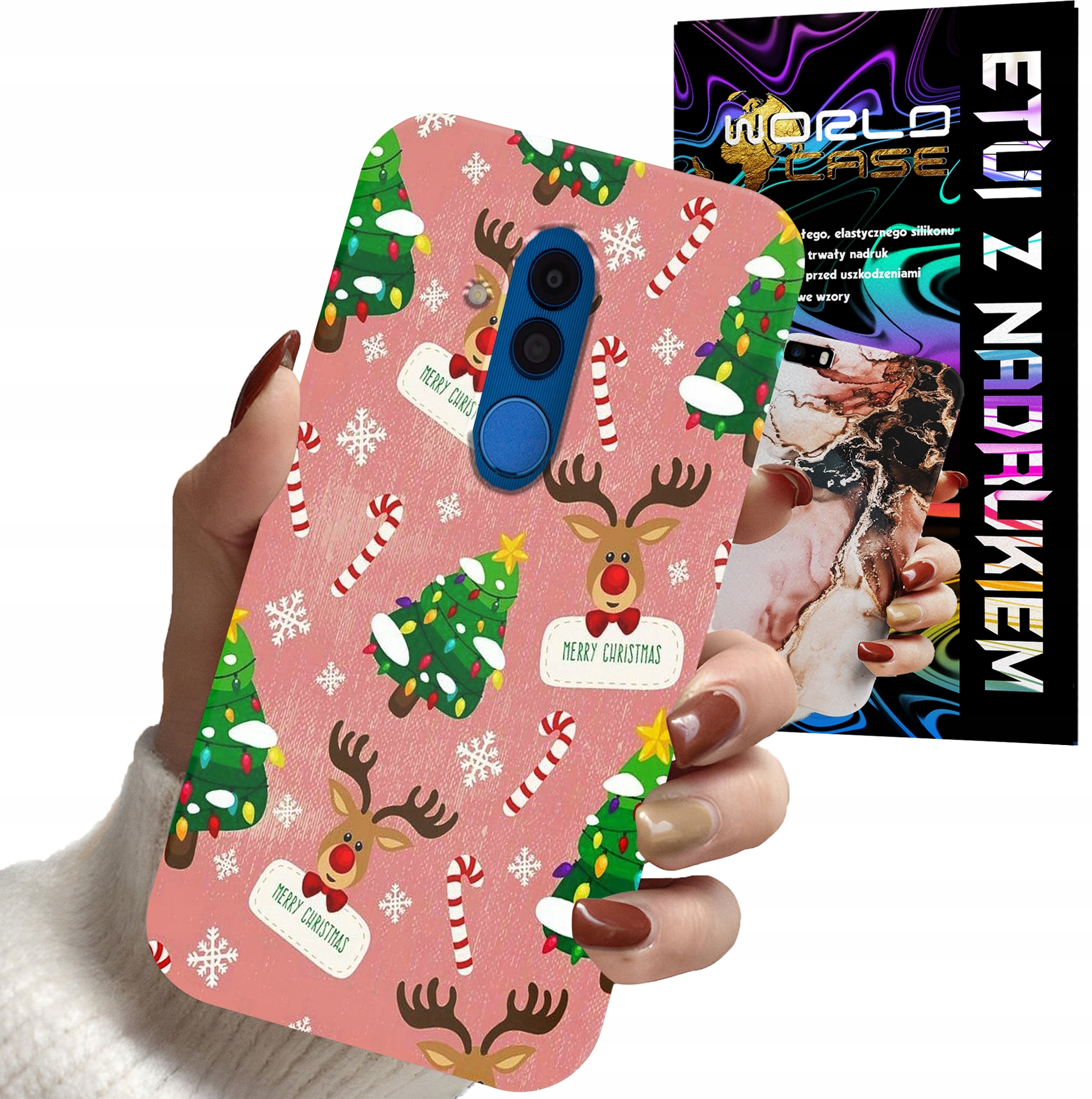 ETUI CASE DO HUAWEI MATE 20 LITE - ŚWIĄTECZNE WZORY NA ŚWIĘTA RENIFER