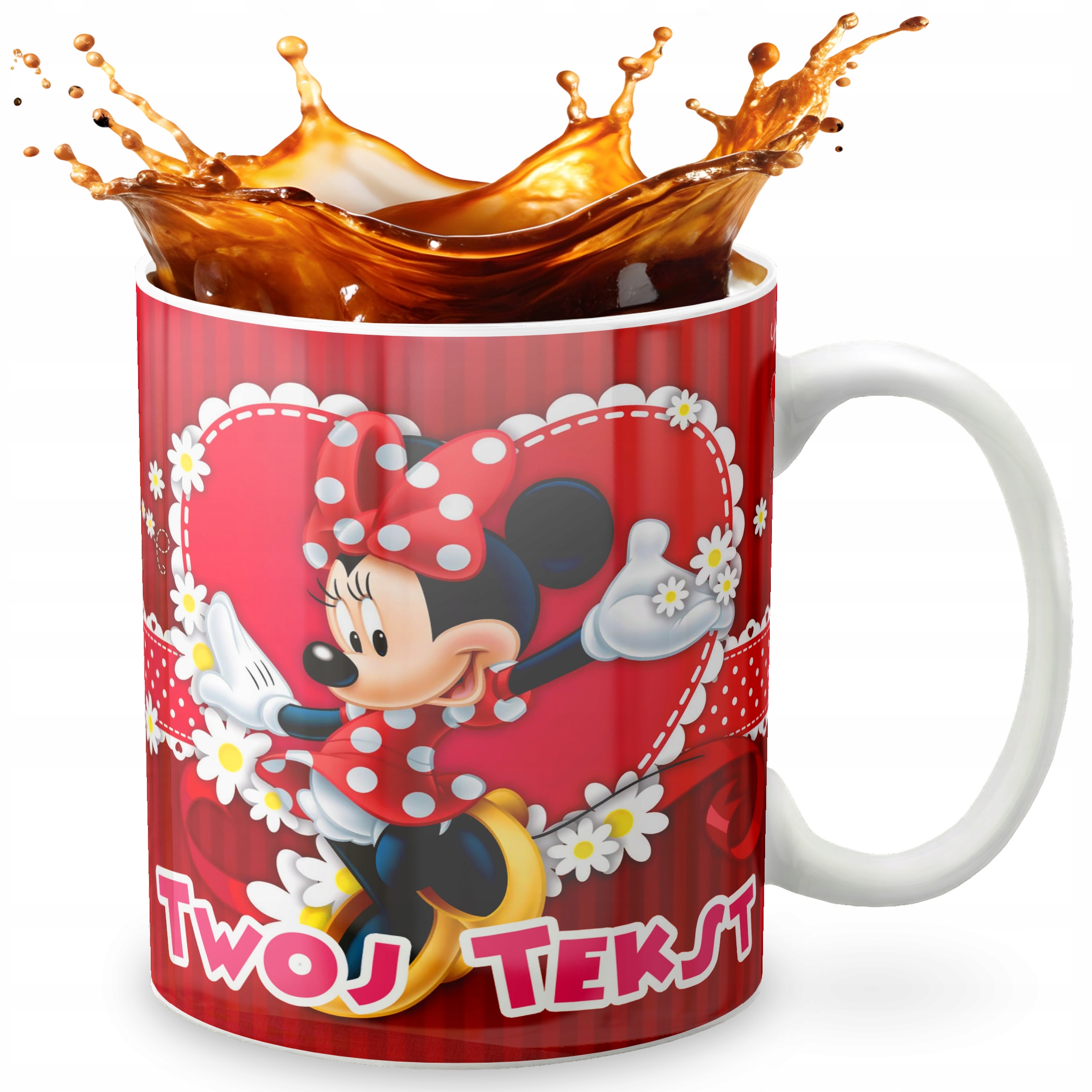 KUBEK 330ml GRAFIKA PREZENT ŚWIĘTA WZÓR - BAJKA MYSZKA MINI MINNIE + IMIĘ