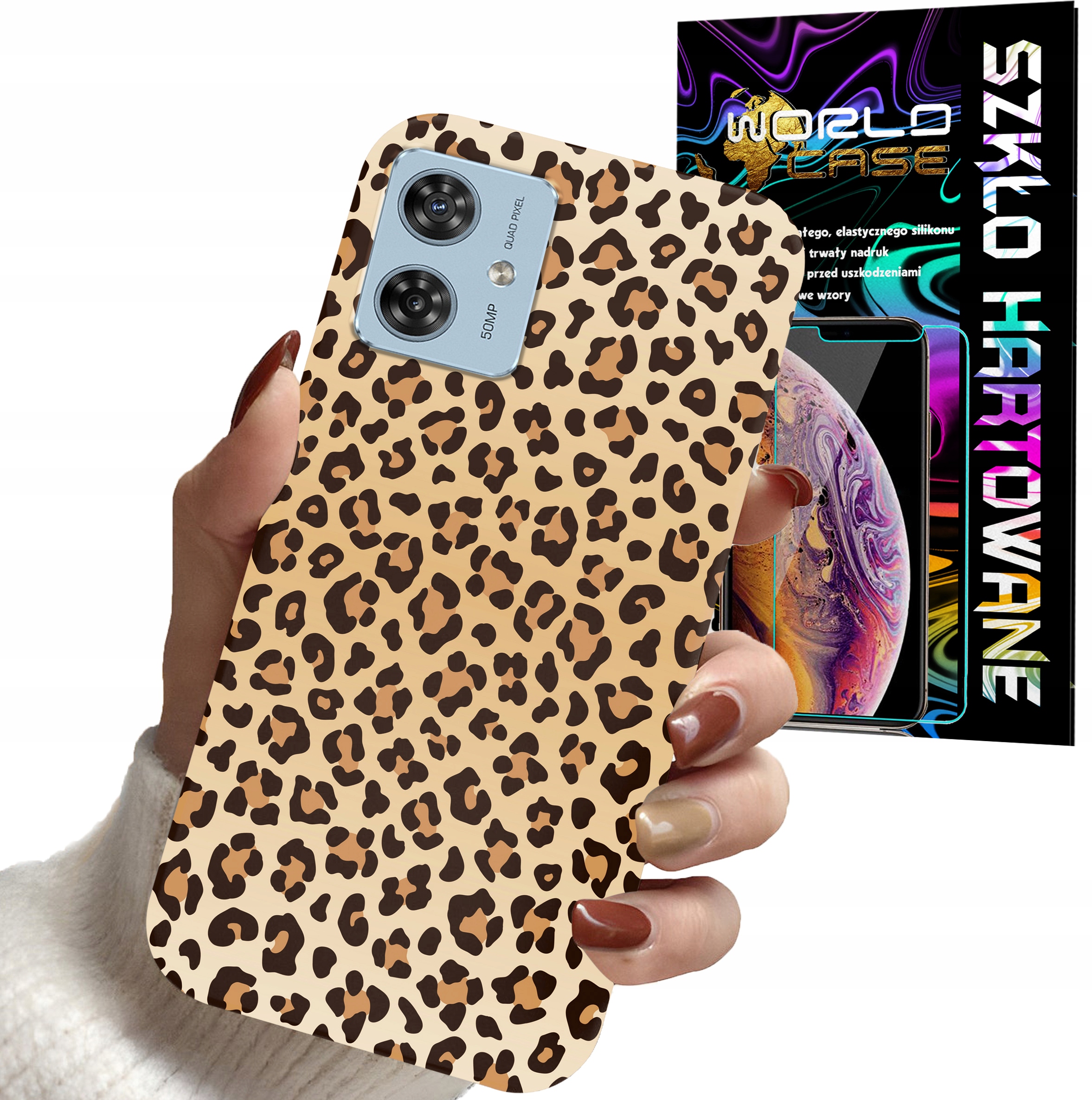 ETUI DO MOTOROLA MOTO G55 - PANTERKA WZORKI MODNE WZORY DLA KOBIET + SZKŁO