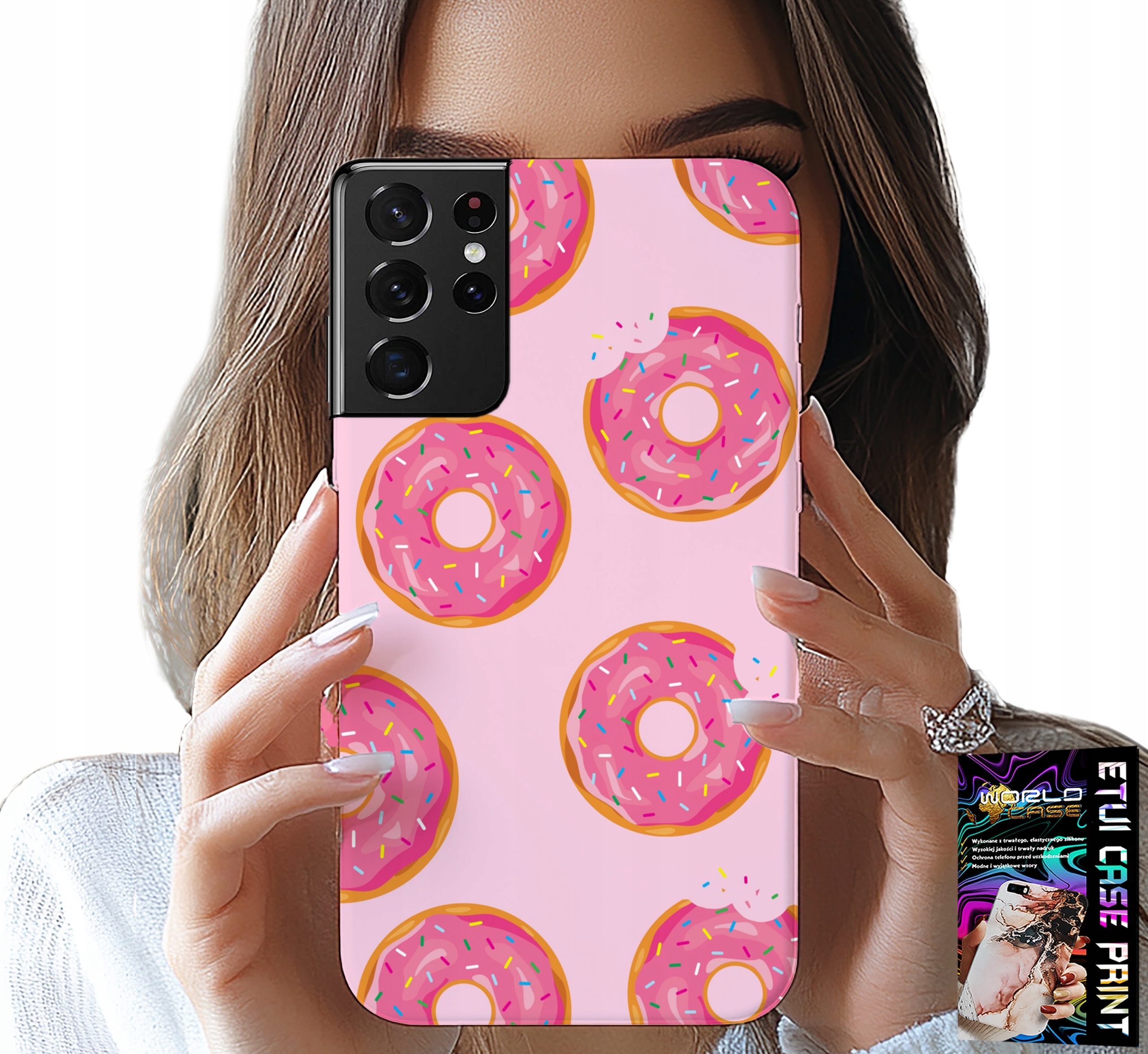 ETUI DO SAMSUNG GALAXY S21 Ultra - WZÓR Z PĄCZKAMI DONATAMI POLEWĄ CUKROWĄ