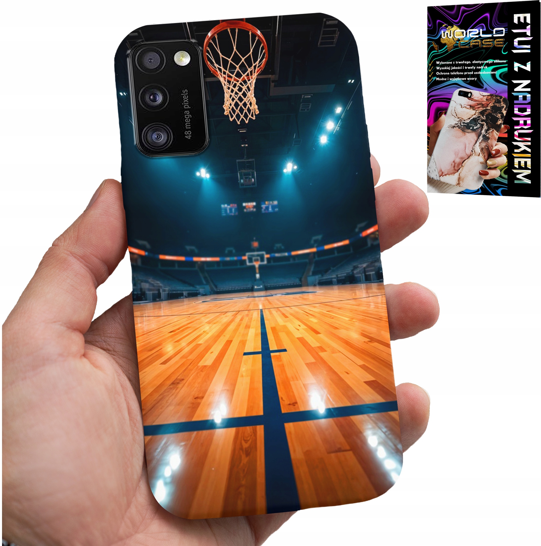 ETUI DO SAMSUNG GALAXY A41 - KOSZYKÓWKA NBA BOISKO, KOSZ FAN WZORY