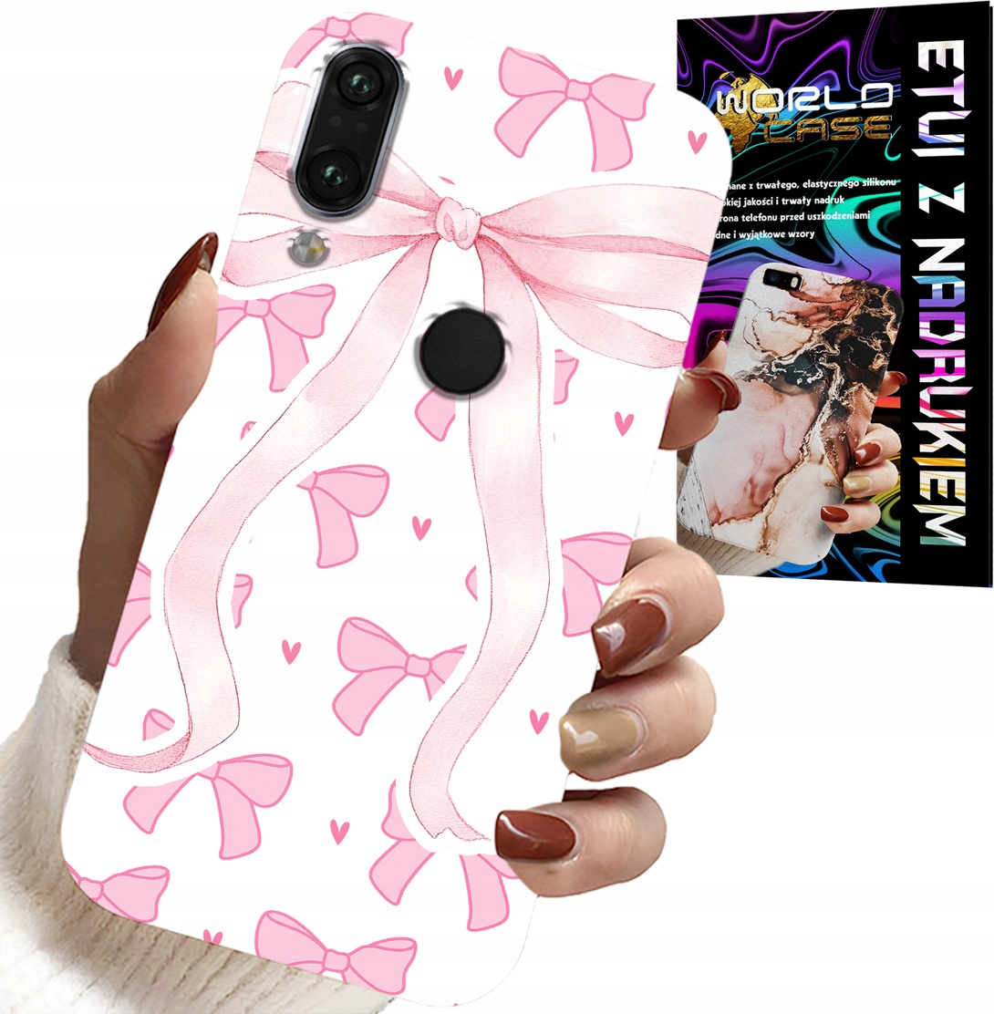 ETUI DO HUAWEI P SMART 2019 - RÓŻOWE WSTAZKI WSTĄZKA MODNE WZORY CASE