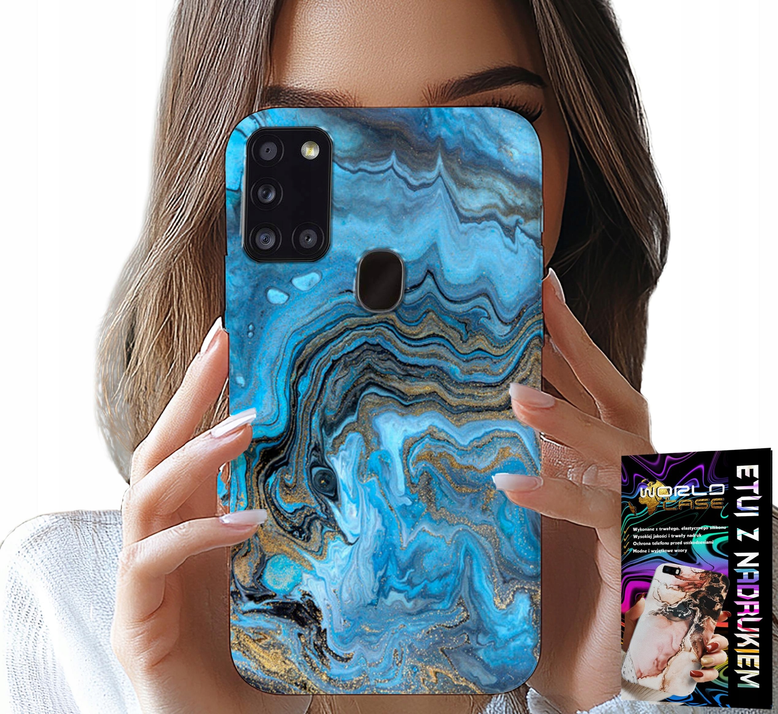 ETUI DO SAMSUNG GALAXY A21s - MARMURKOWE WZORY OBUDOWA CASE + FOLIA