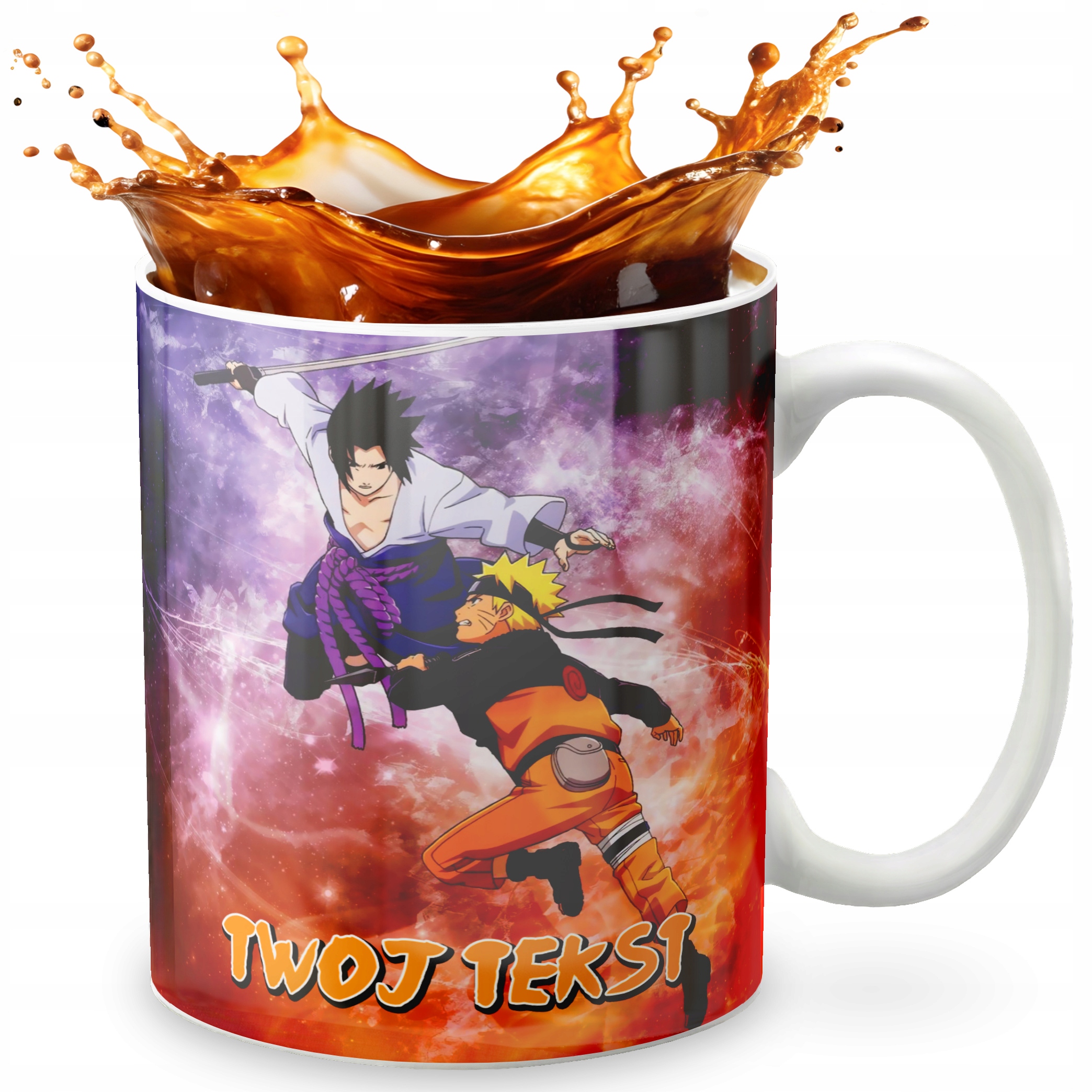 KUBEK 330ml GRAFIKA PREZENT ŚWIĘTA WZÓR - NARU TO ANIME + IMIĘ