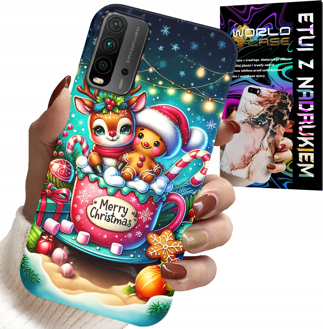 ETUI DO XIAOMI REDMI 9T - RENIFER Z PIERNIKIEM MERRY CHRISTMAS