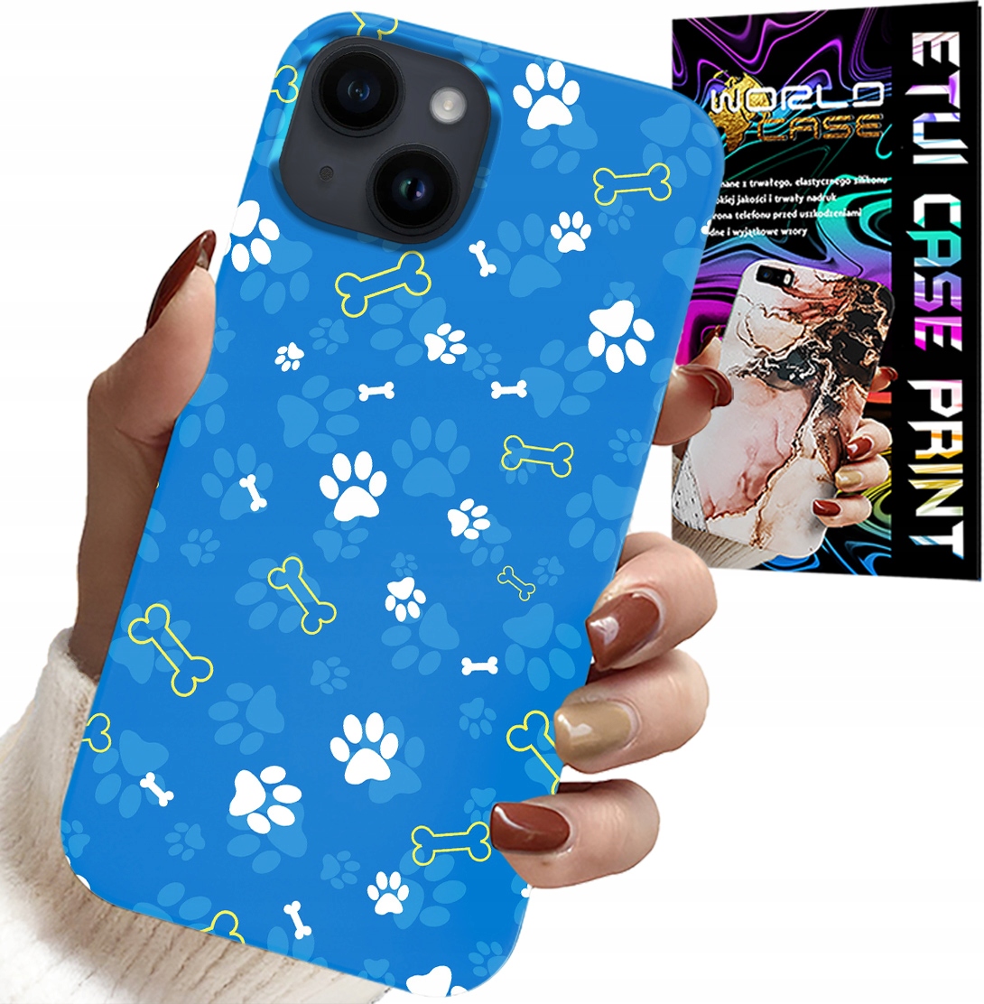 ETUI DO IPHONE 15 - ŁAPKI KOŚCI PIES PATROL WZORY DLA DZIECI