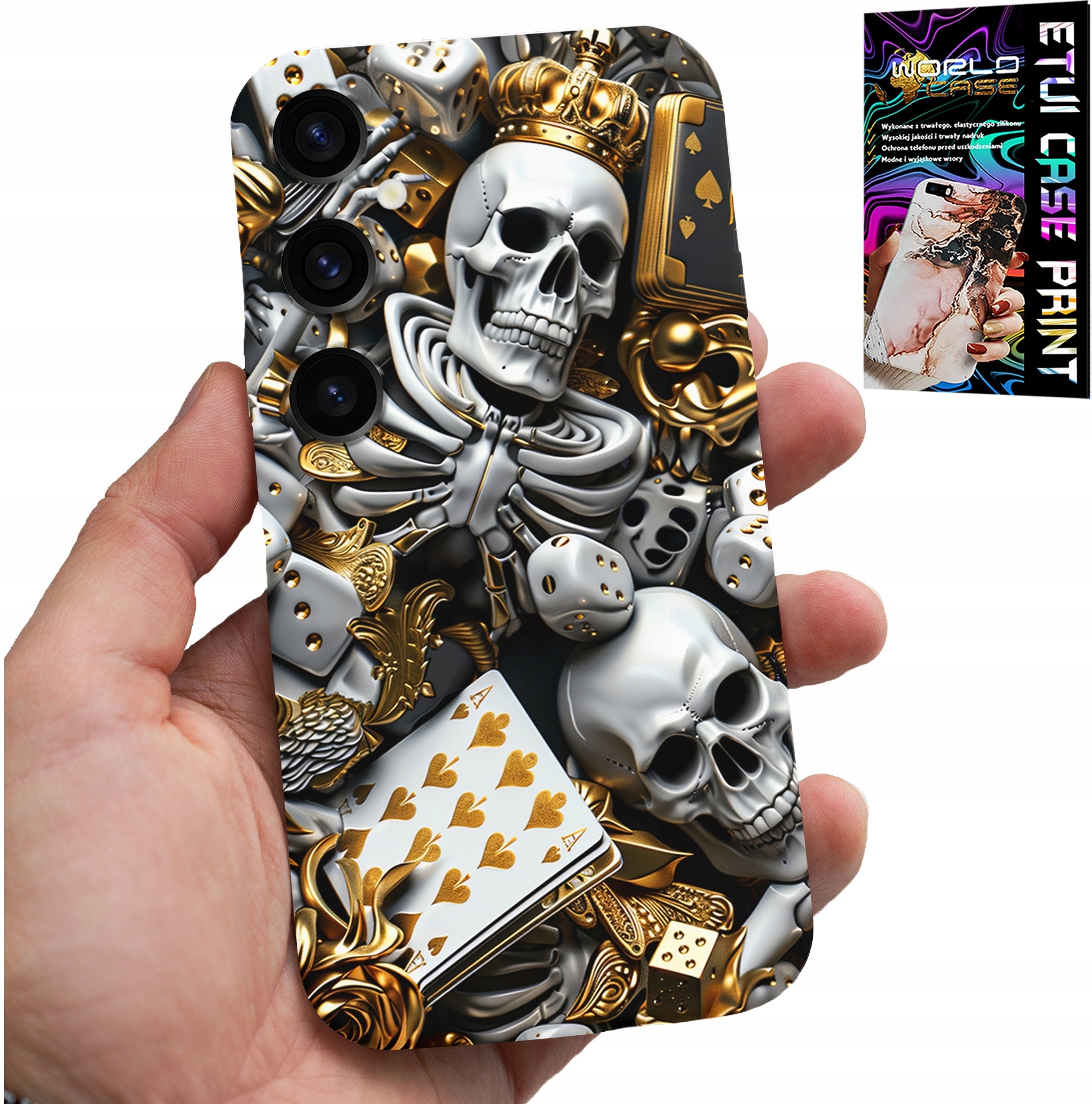 ETUI DO SAMSUNG GALAXY M15 5G - KRÓL POKER KOŚCI AS WZORY DLA MĘŻCZYZN
