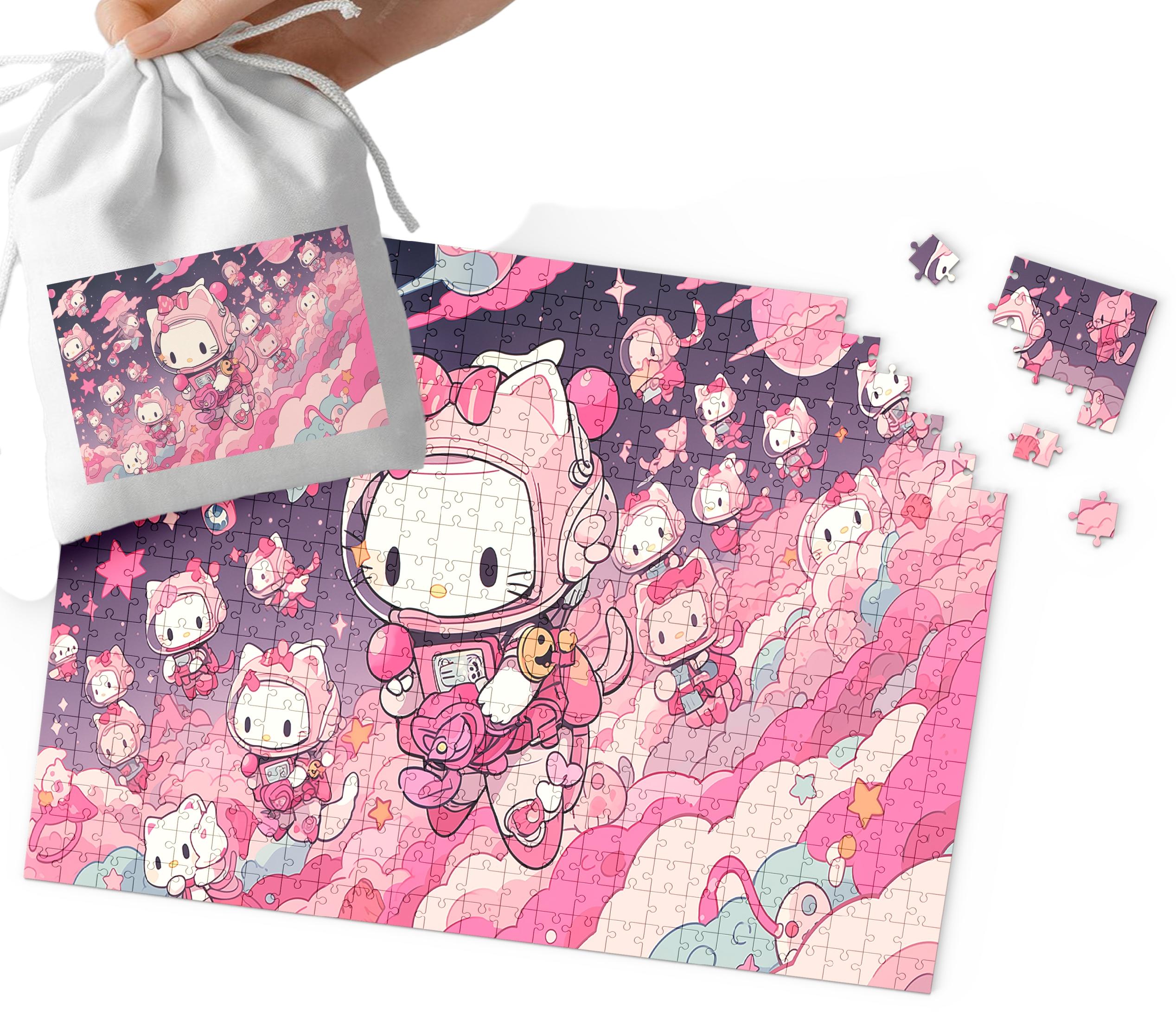 PUZZLE - HELLO KIT.TI KOTKI WZORY Z BAJEK PREZENT NA ŚWIĘTA 35el +WORECZEK