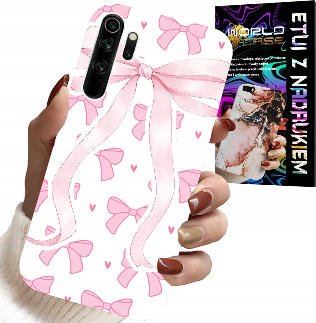 ETUI DO XIAOMI NOTE 8 - RÓŻOWE WSTAZKI WSTĄZKA MODNE WZORY CASE