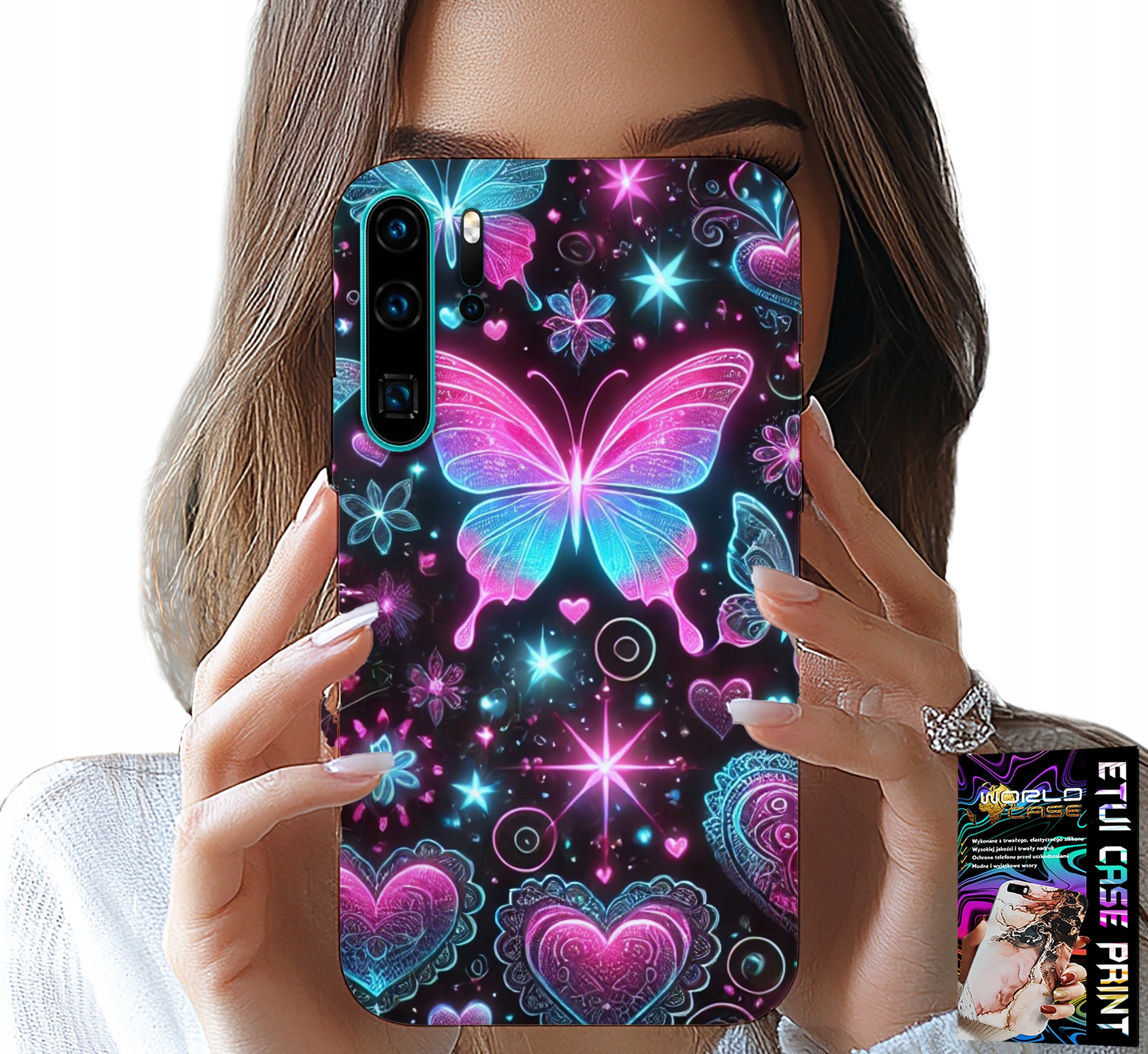 ETUI DO HUAWEI P30 PRO - KOLOROWY MOTYLEK SERCE MODNE WZORY CASE